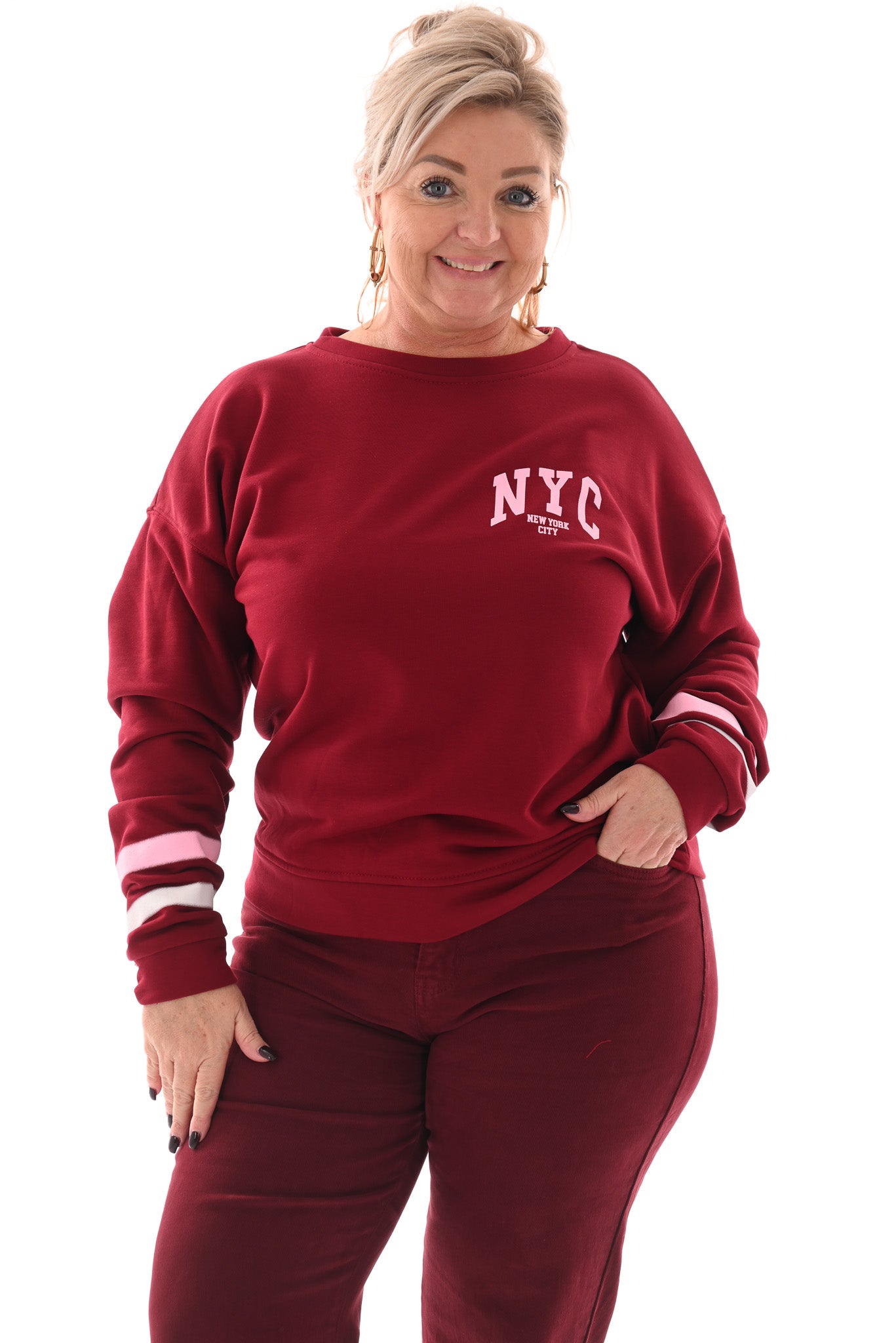 Sweater NYC rood
