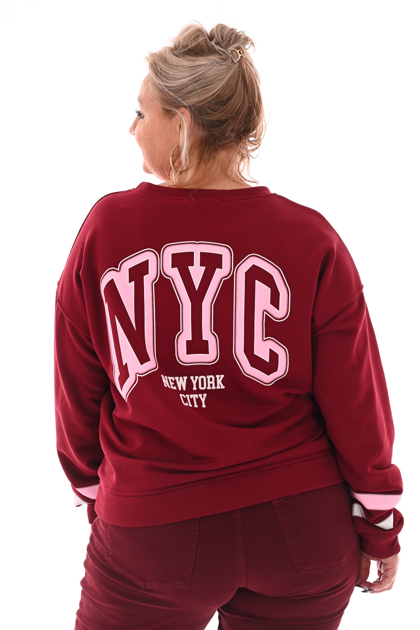 Sweater NYC rood
