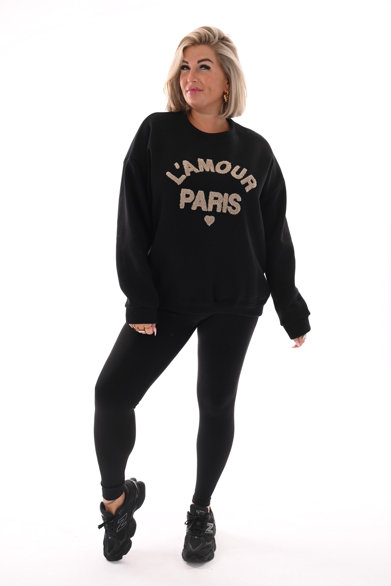Sweater l'amour paris zwart