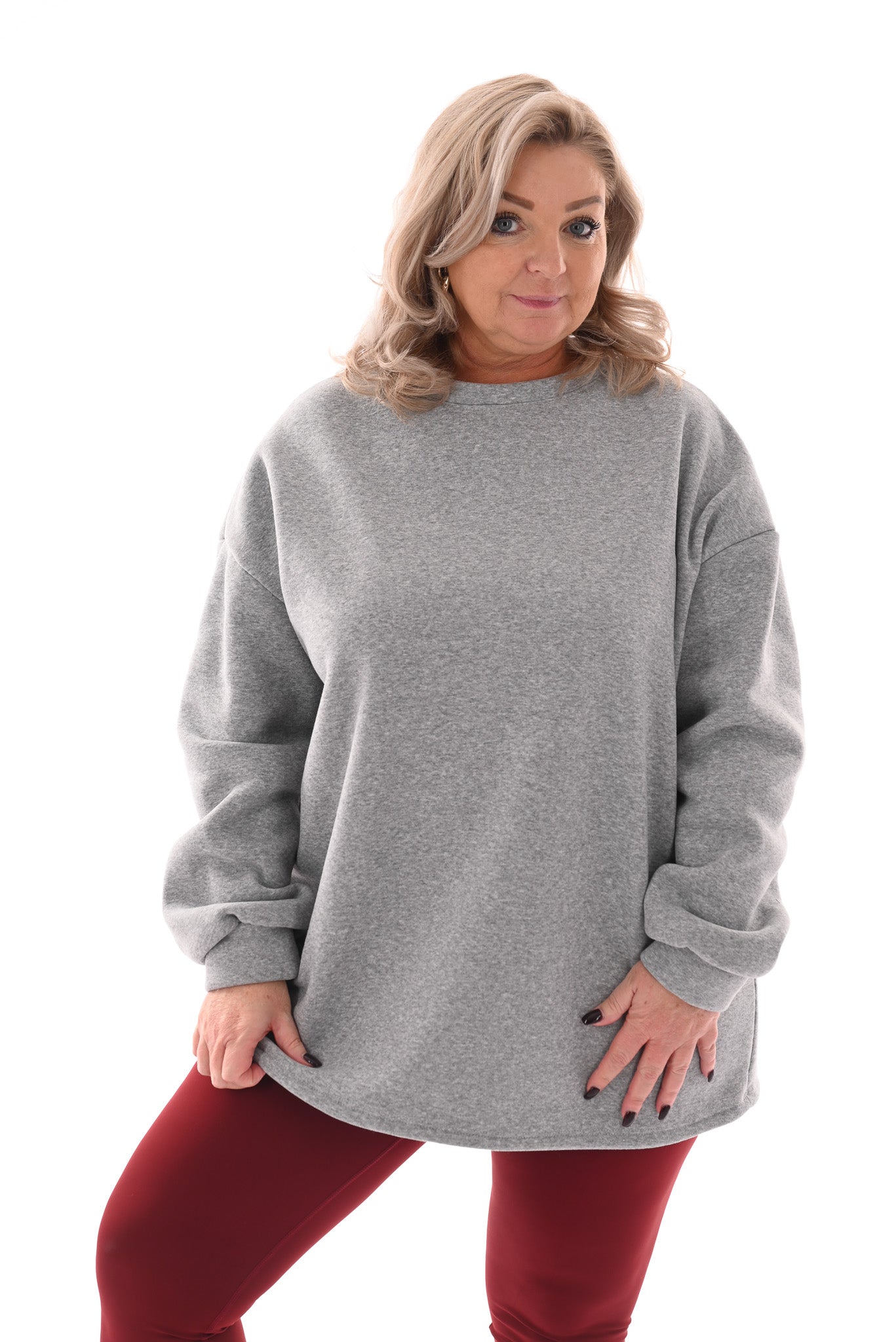 Sweater cherie teddy grijs