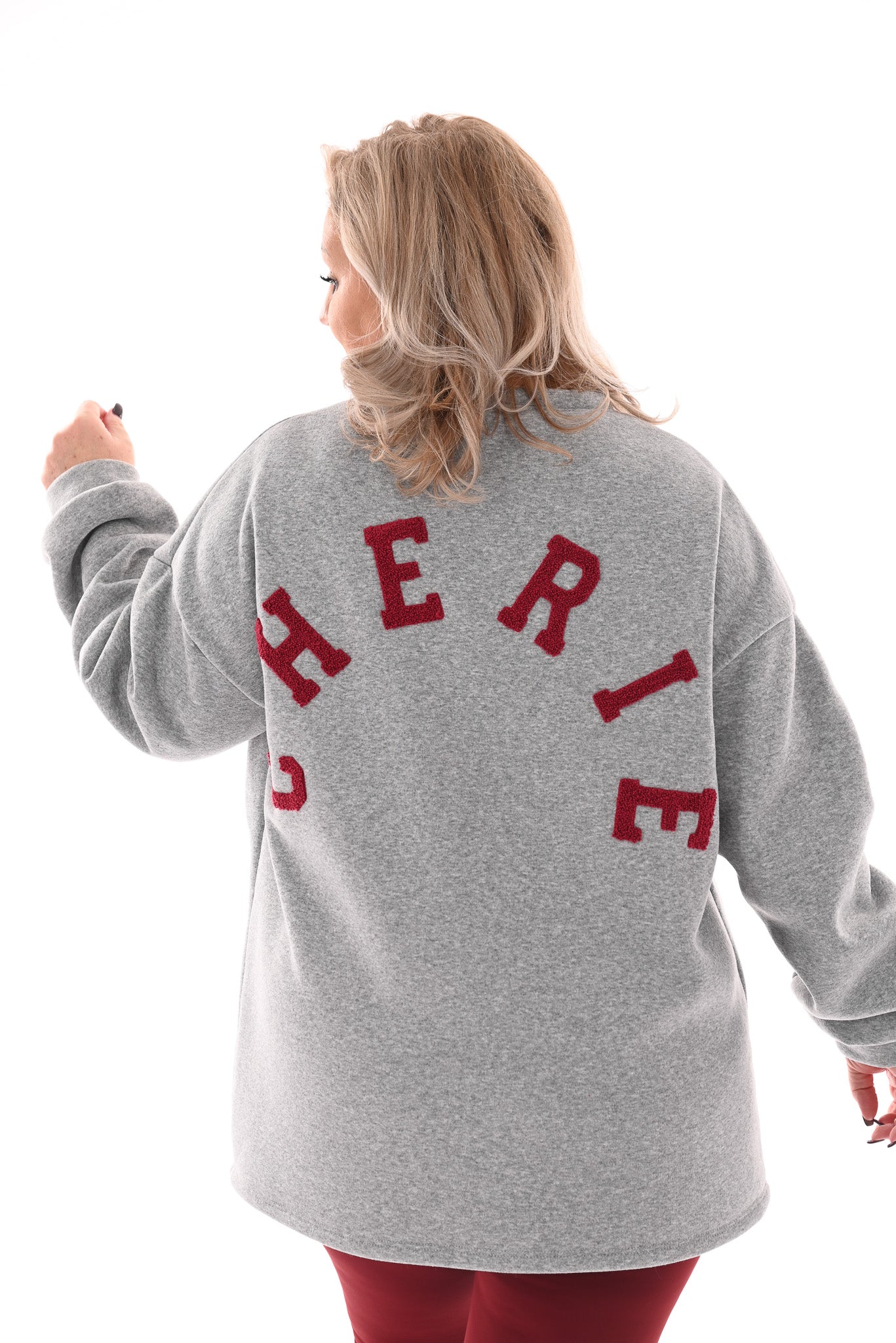 Sweater cherie teddy grijs