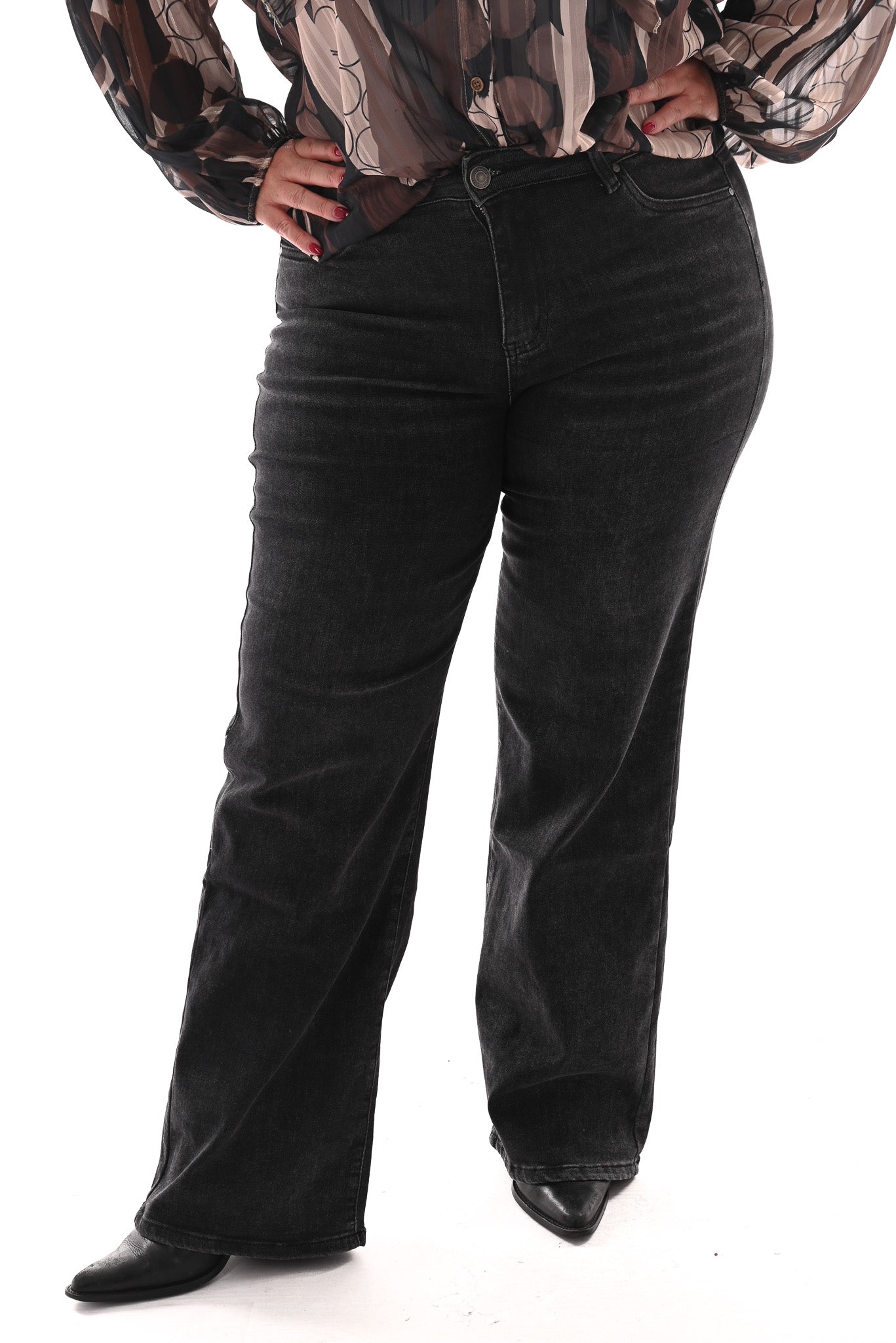 Goodies wide leg donkergrijs