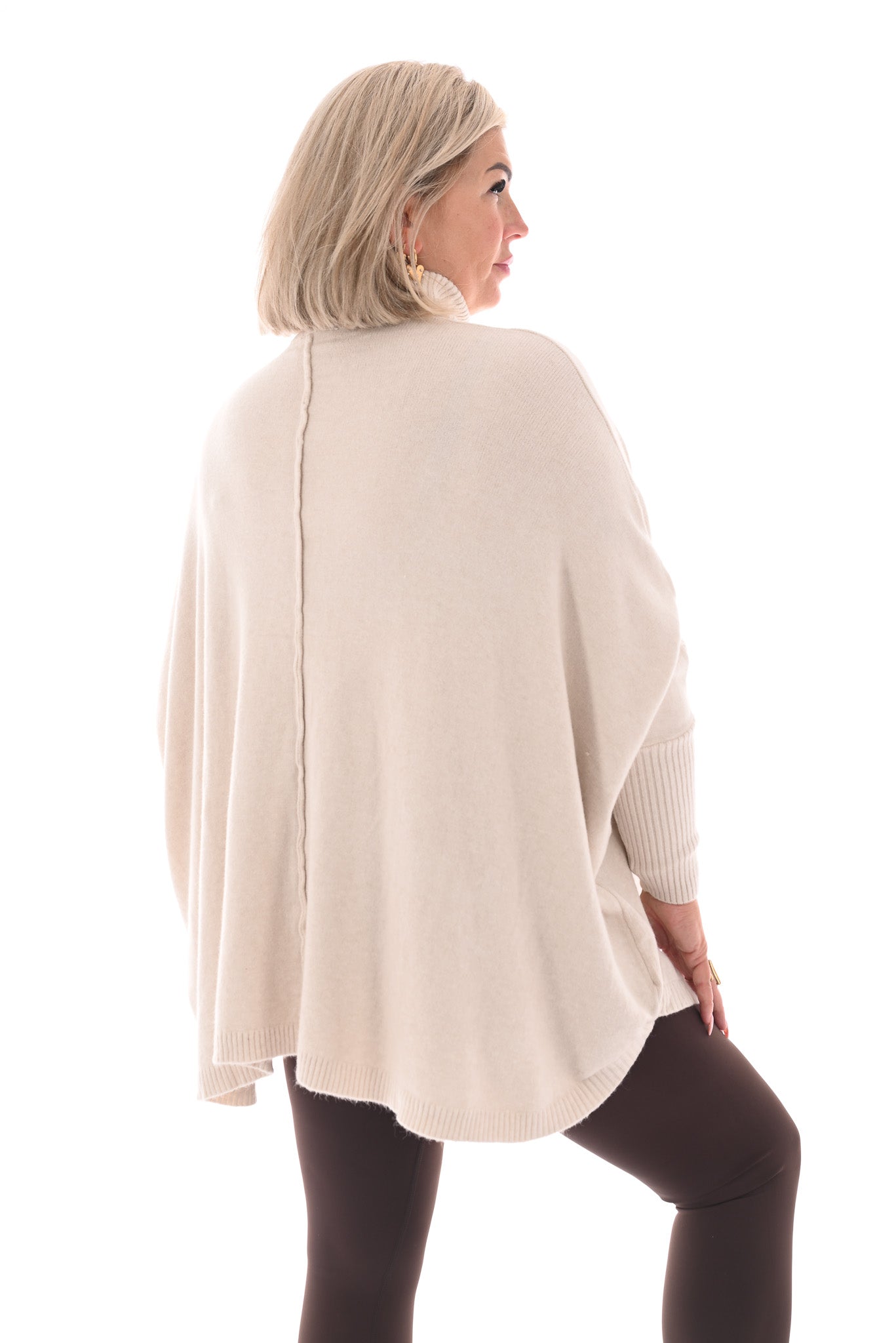 Tuniek met col en streep creme