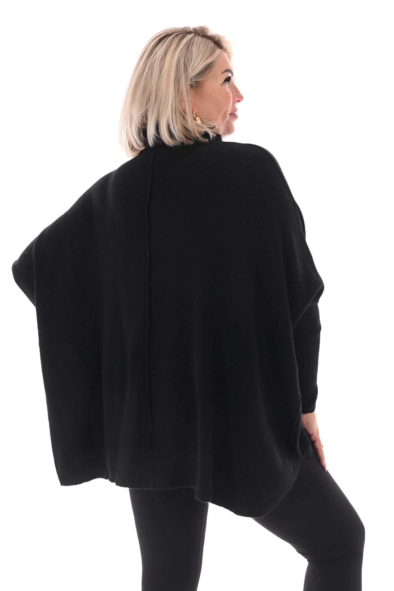 Tuniek met col en streep zwart