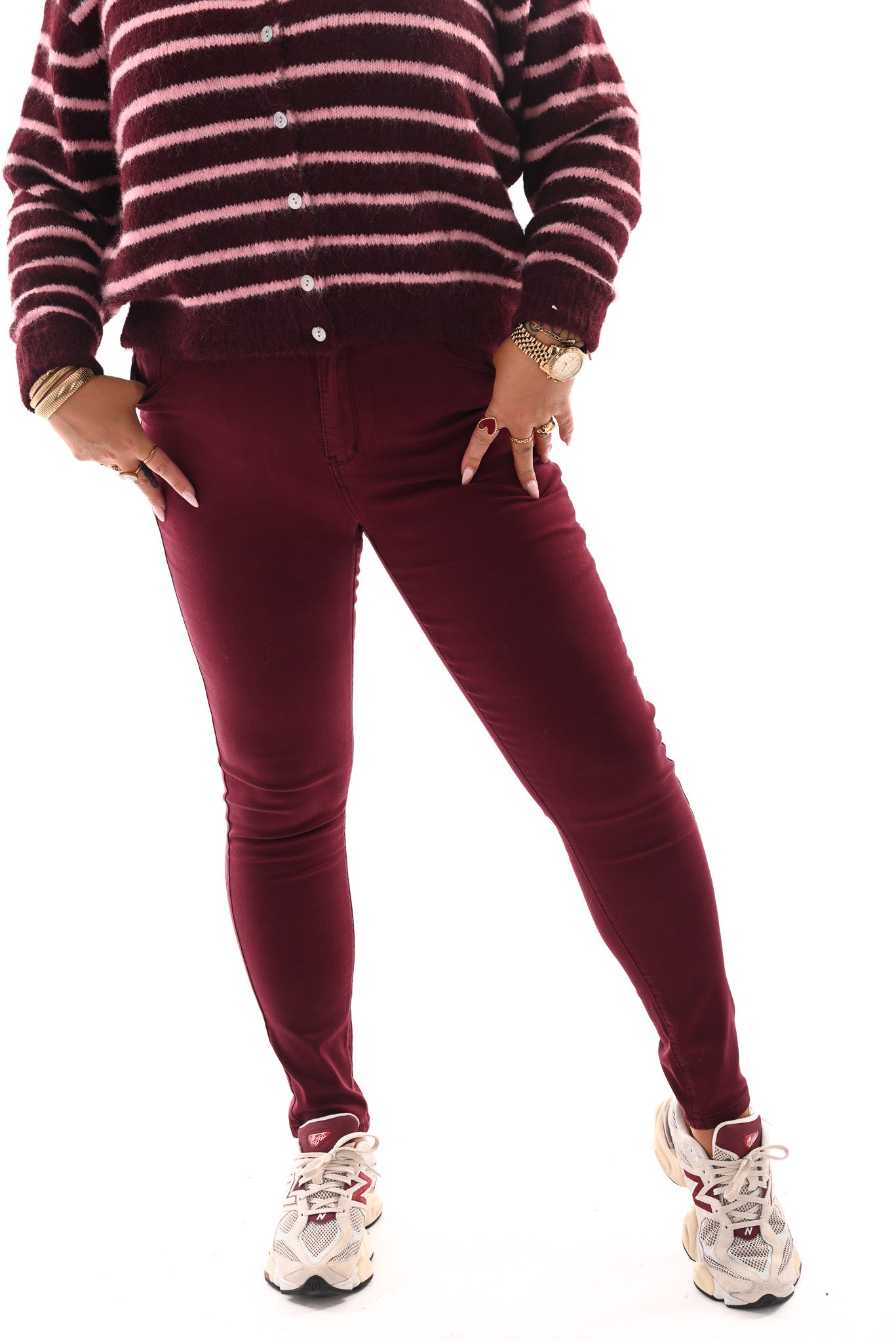 Goodies jeans skinny highwaist bordeaux