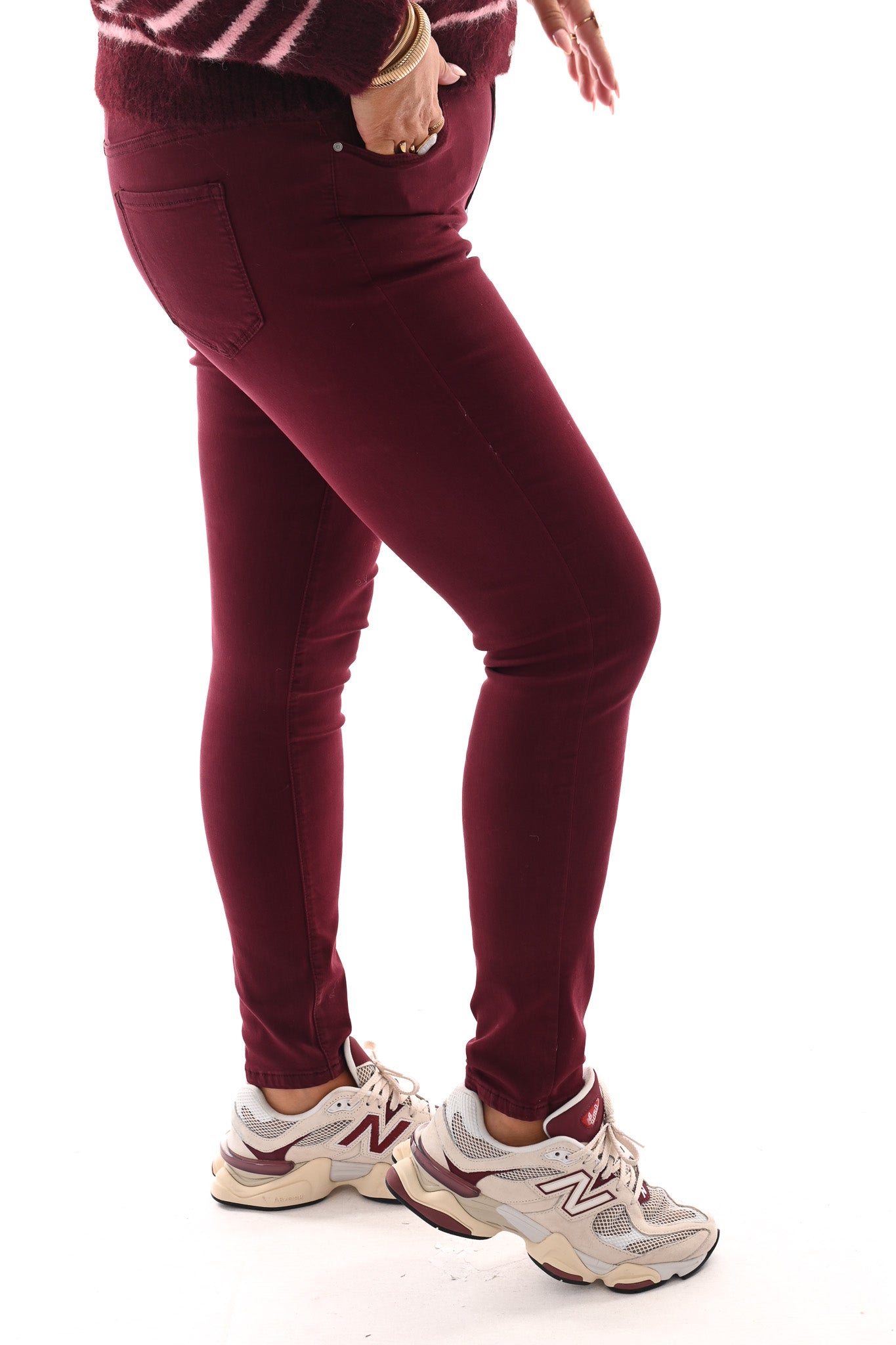 Goodies jeans skinny highwaist bordeaux