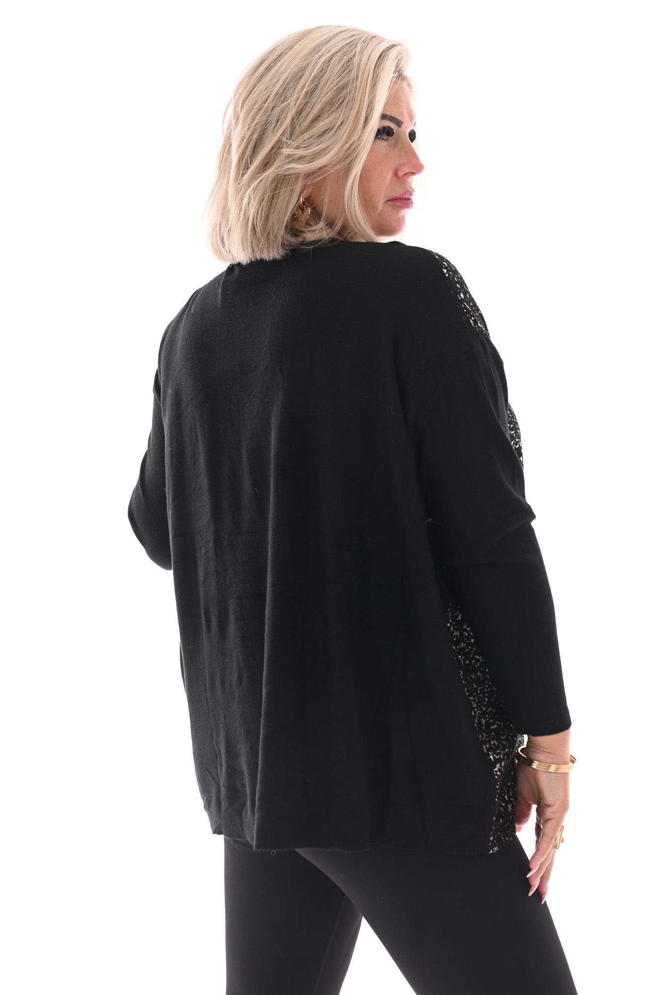 Trui gouden flakes zwart