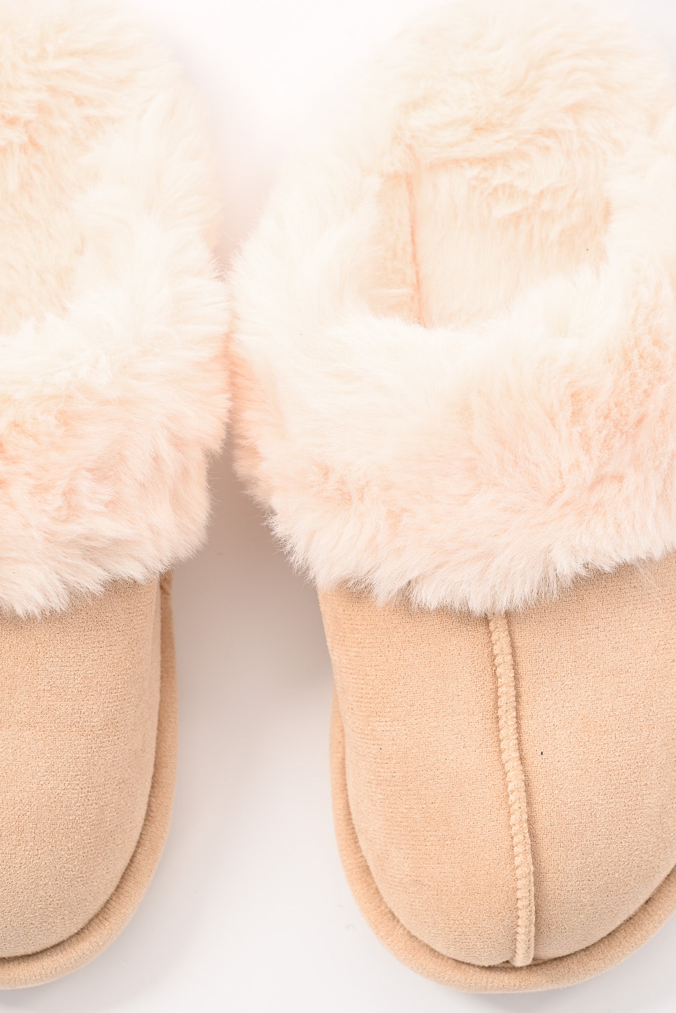 Furry pantoffels beige