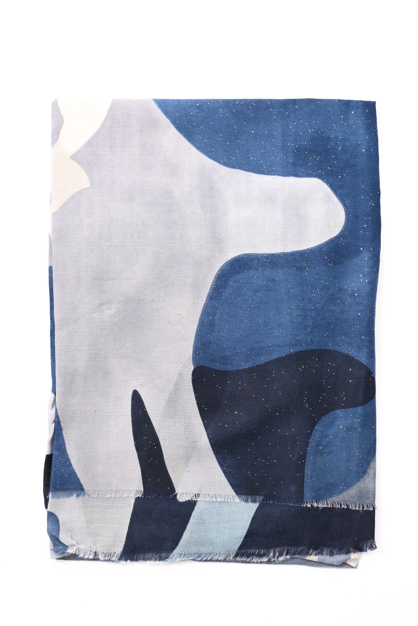 Sjaal abstracte print blauw