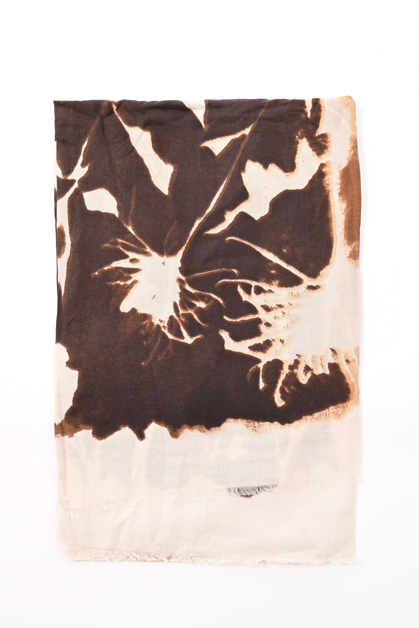 Sjaal bladeren print bruin