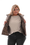 Bodywarmer panterprint voering beige