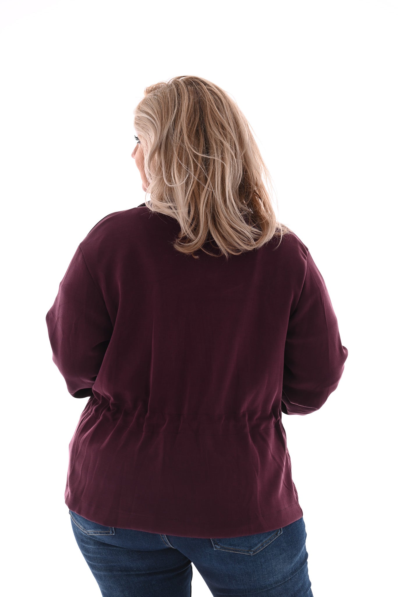 Vest met aantrekkoord aubergine