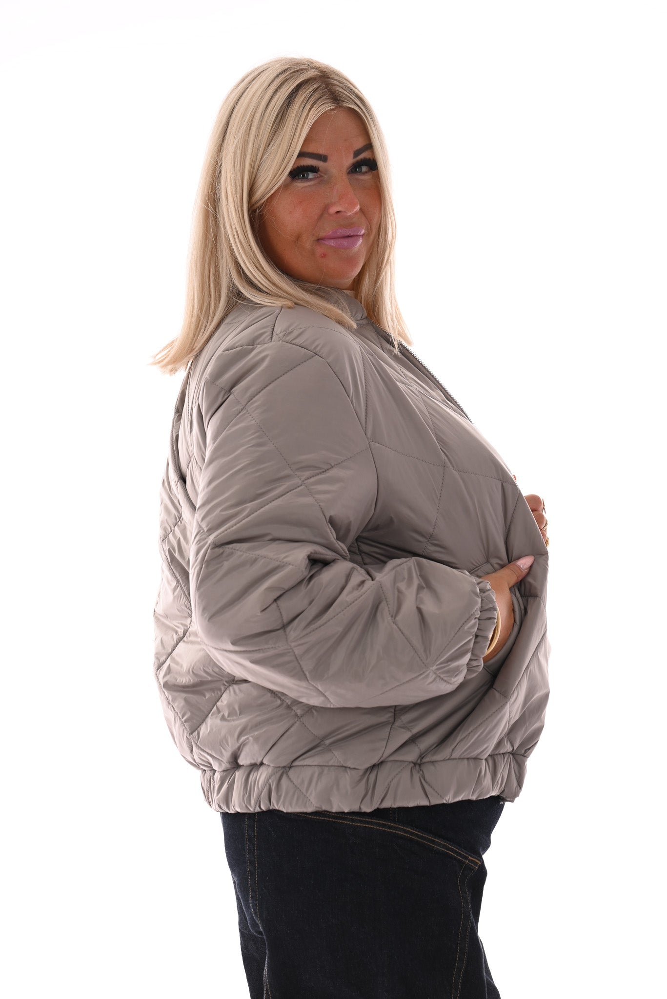 Bodywarmer panterprint voering beige
