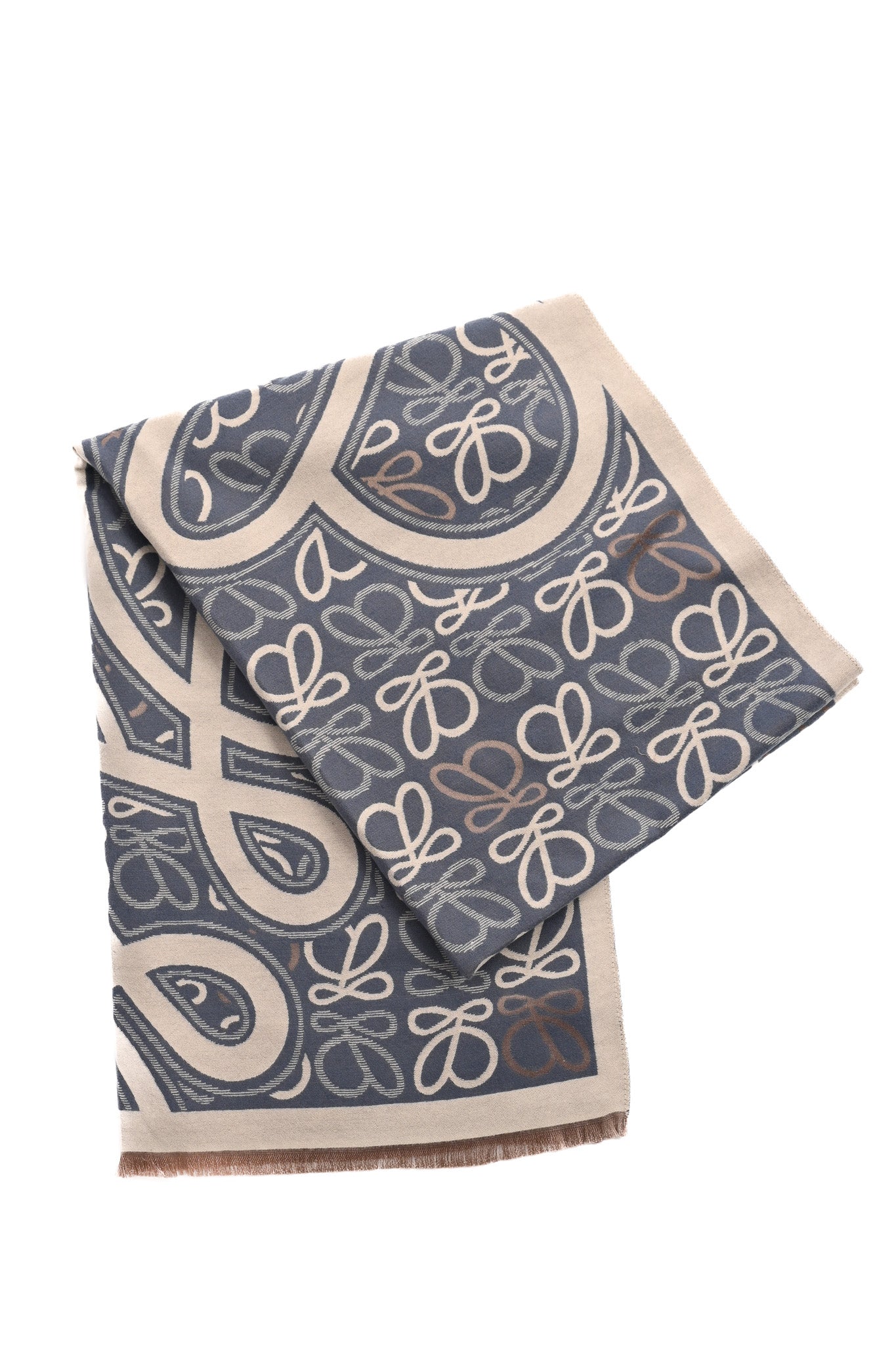 Luxe sjaal abstract jeansblauw