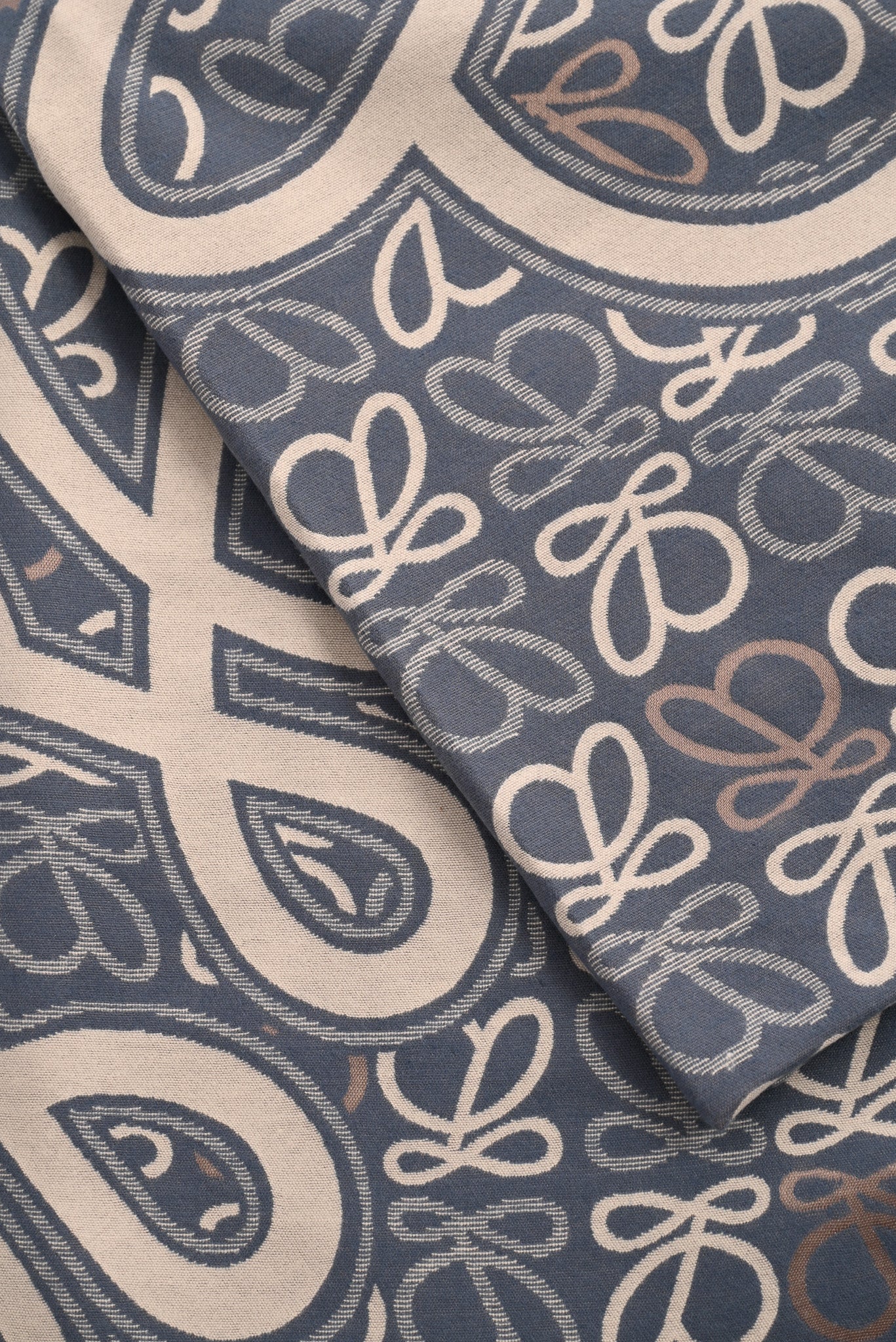 Luxe sjaal abstract jeansblauw