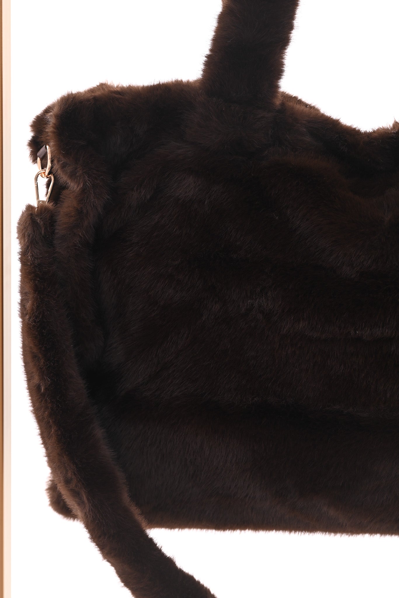 Faux fur shopper bruin