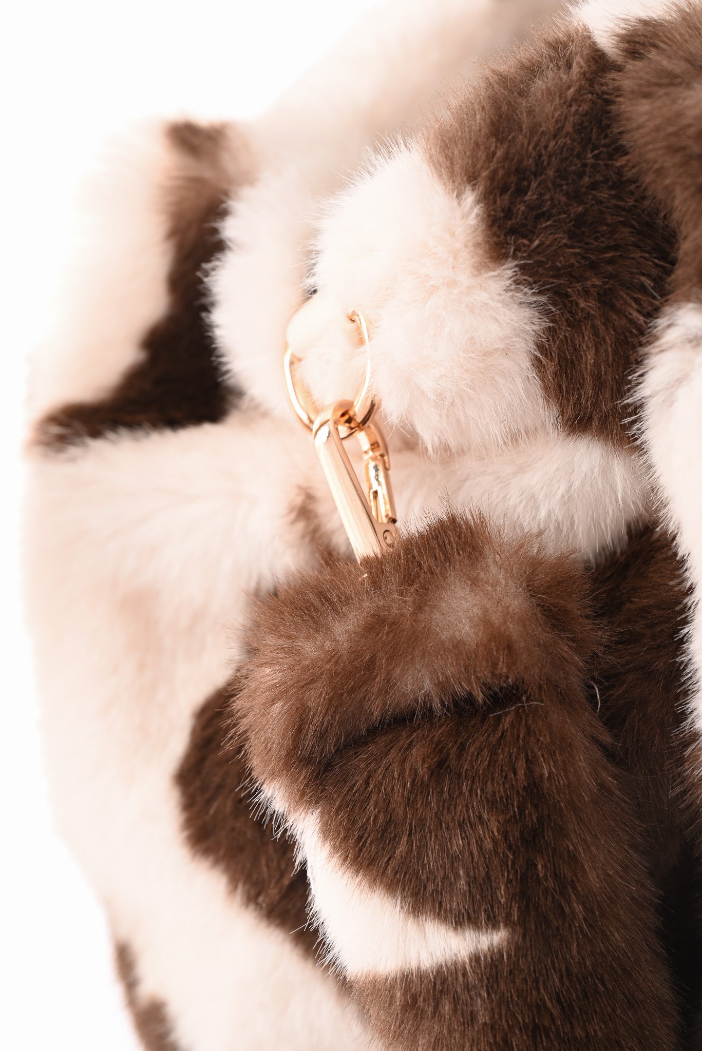 Faux fur shopper koeienprint