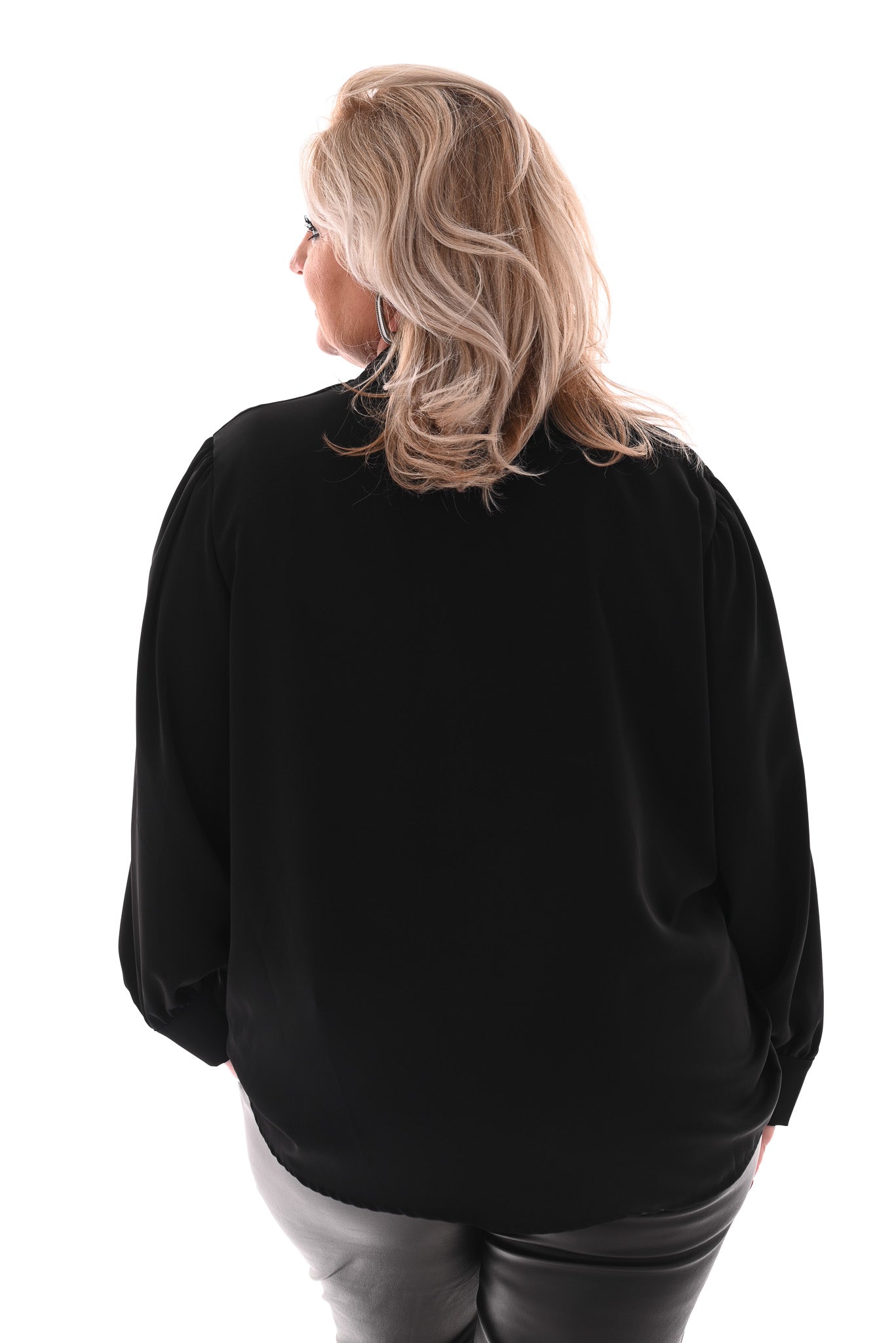 Blouse met hals strik zwart