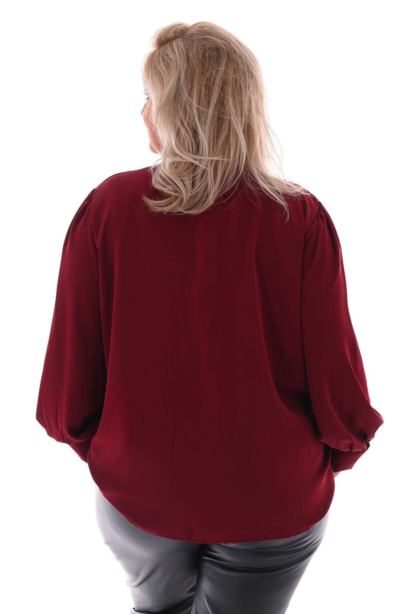 Blouse met hals strik bordeaux