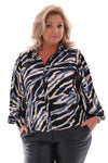 Blouse zebra blauw