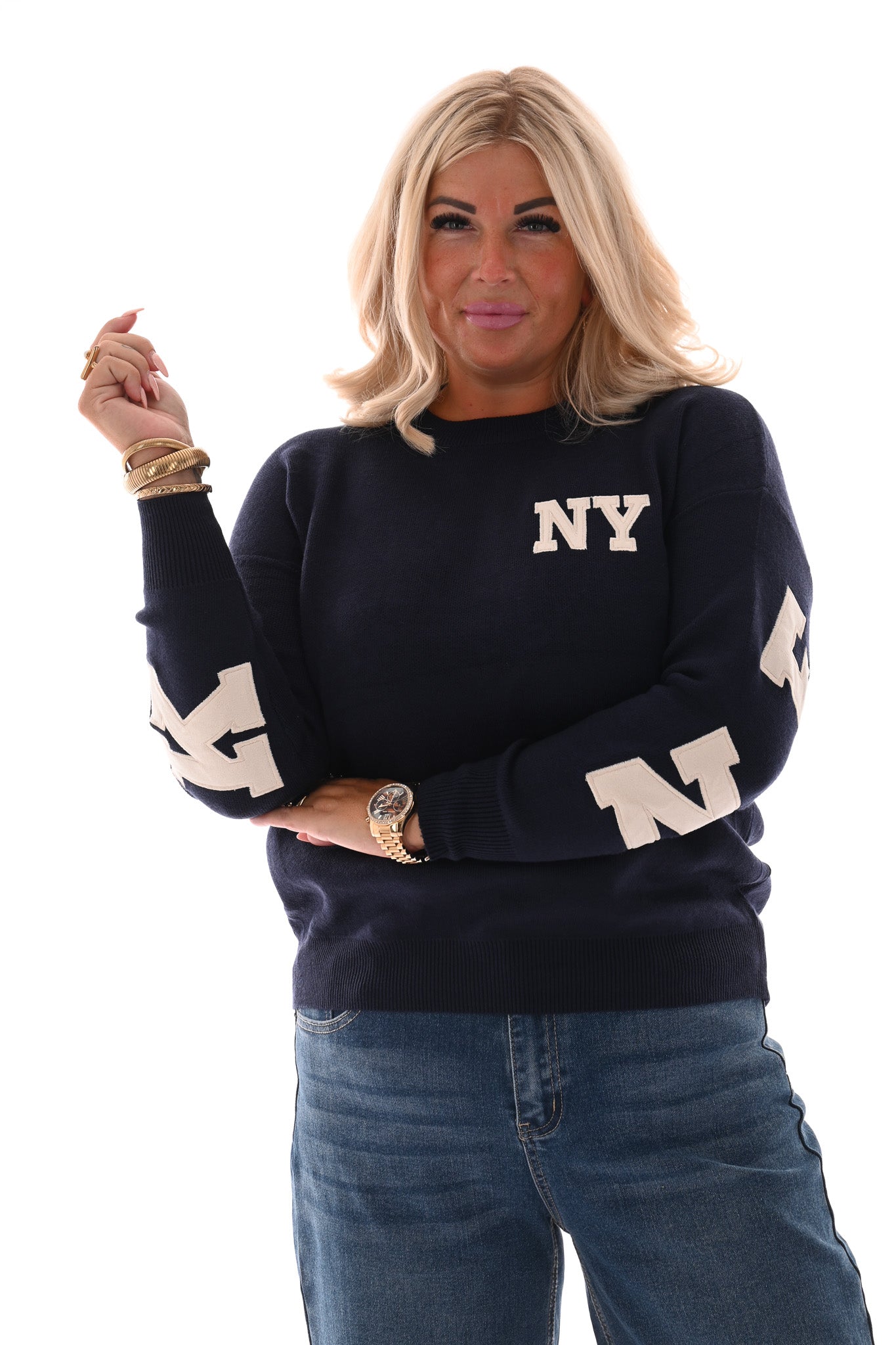 Trui New York marineblauw