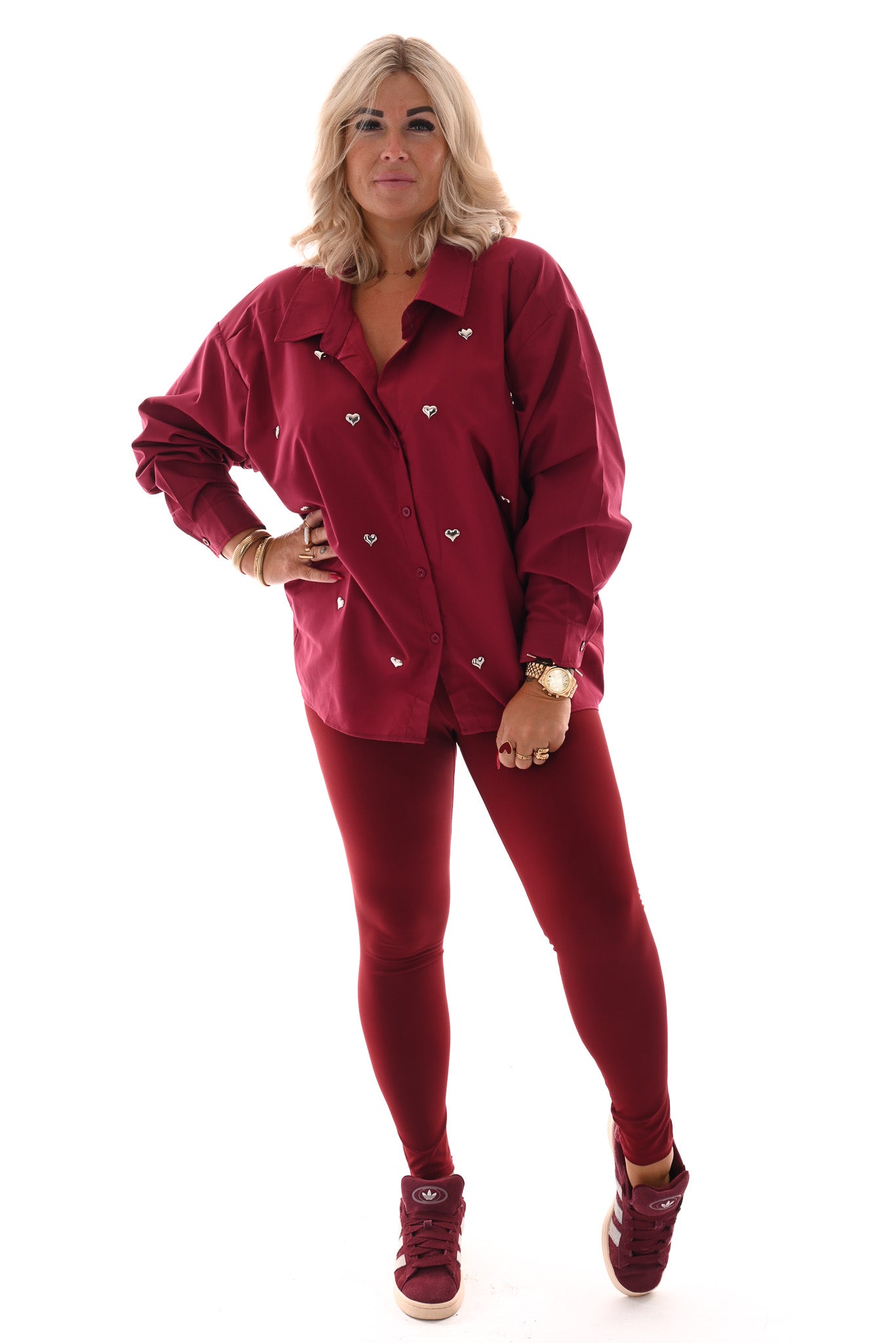 Blouse hartjes bordeaux