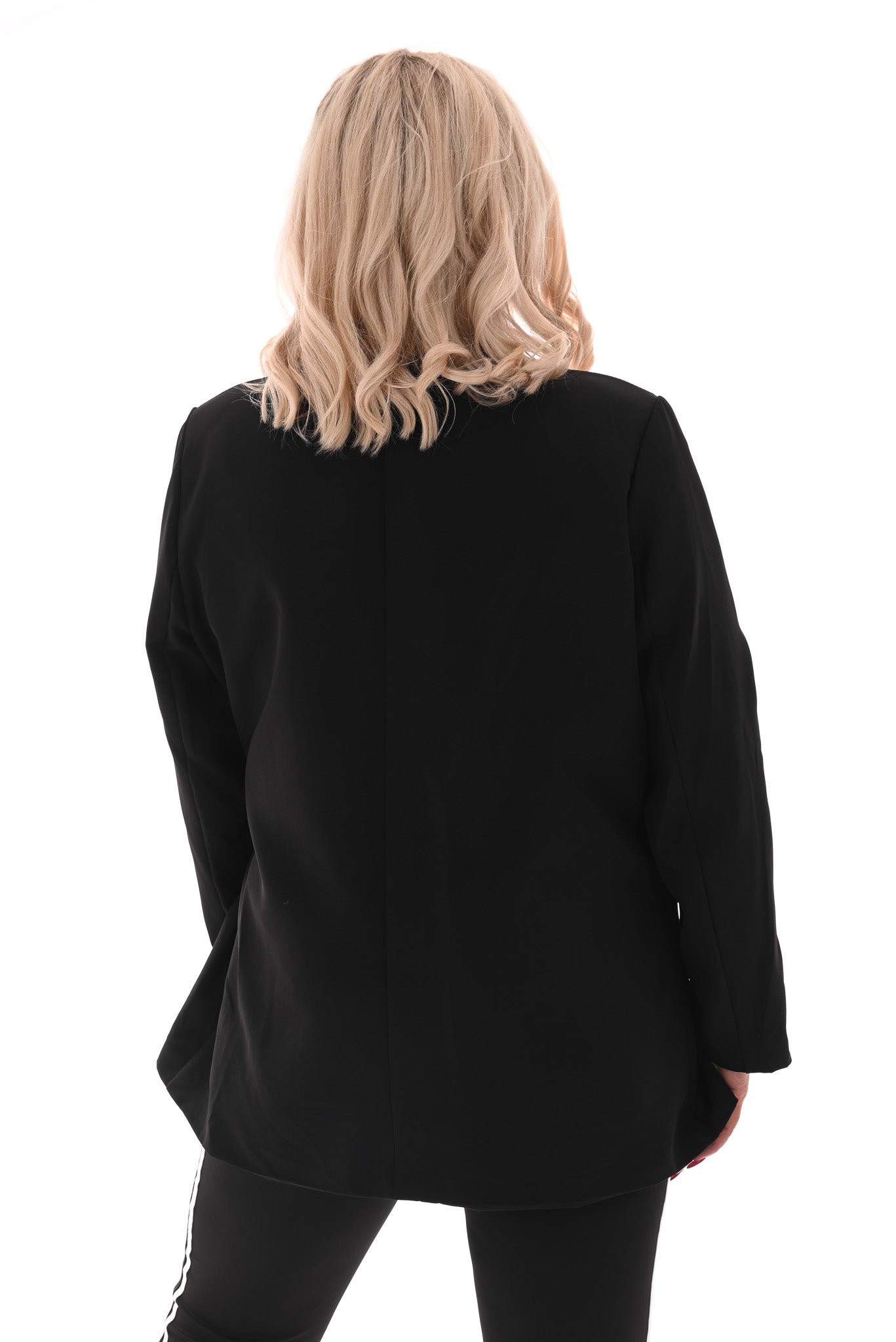 Oversized blazer met gouden gesp schuin zwart