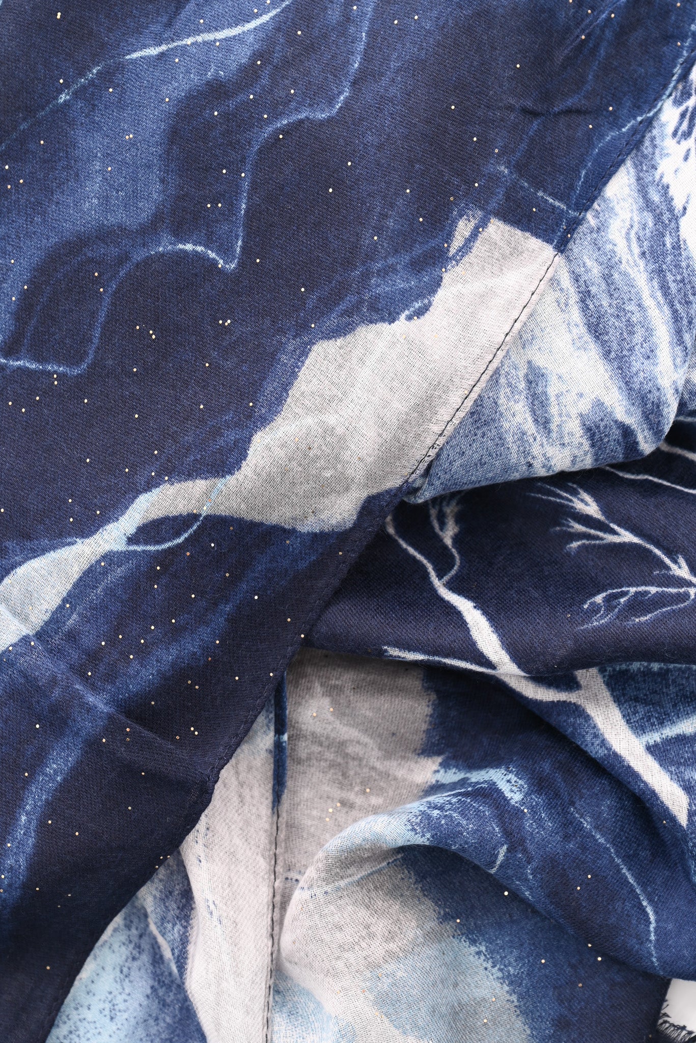 Sjaal landscape glitters donkerblauw/grijs