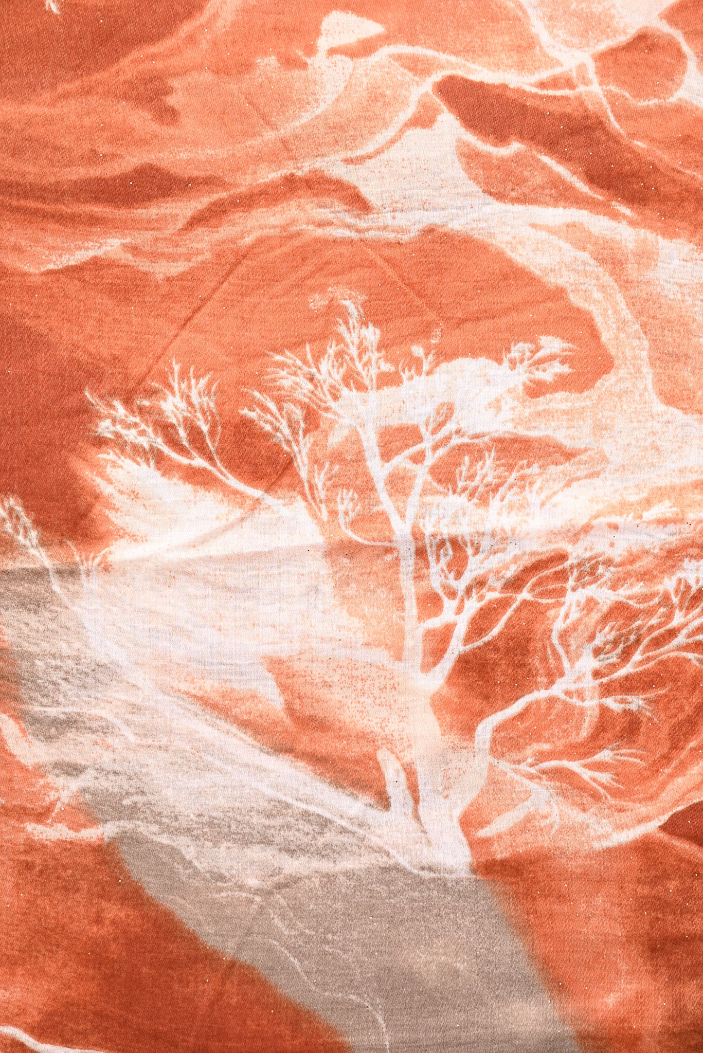Sjaal landscape glitters oranje/beige