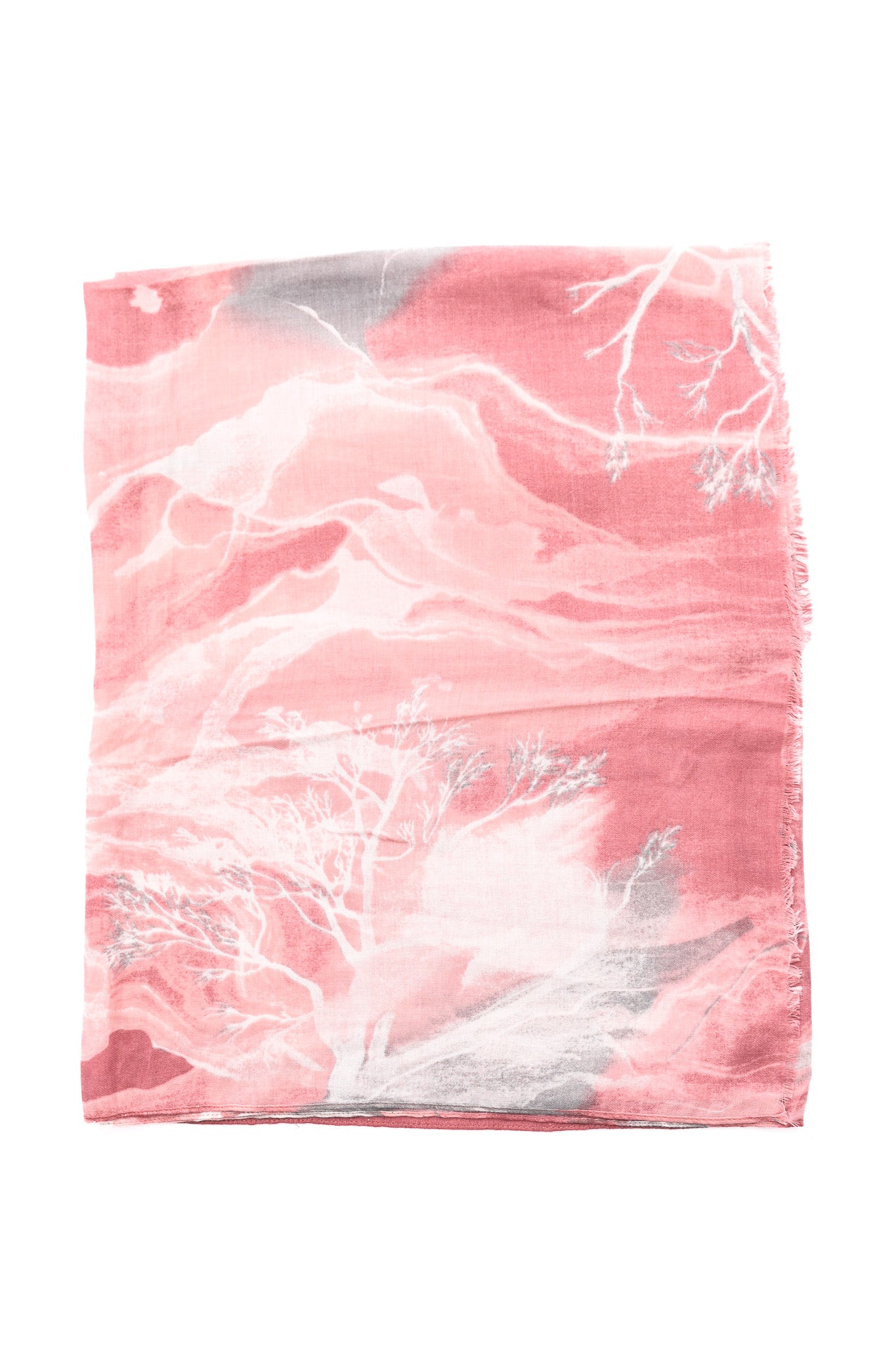 Sjaal landscape glitters roze/grijs