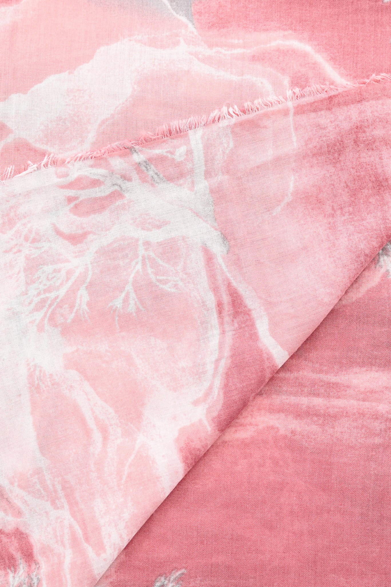 Sjaal landscape glitters roze/grijs