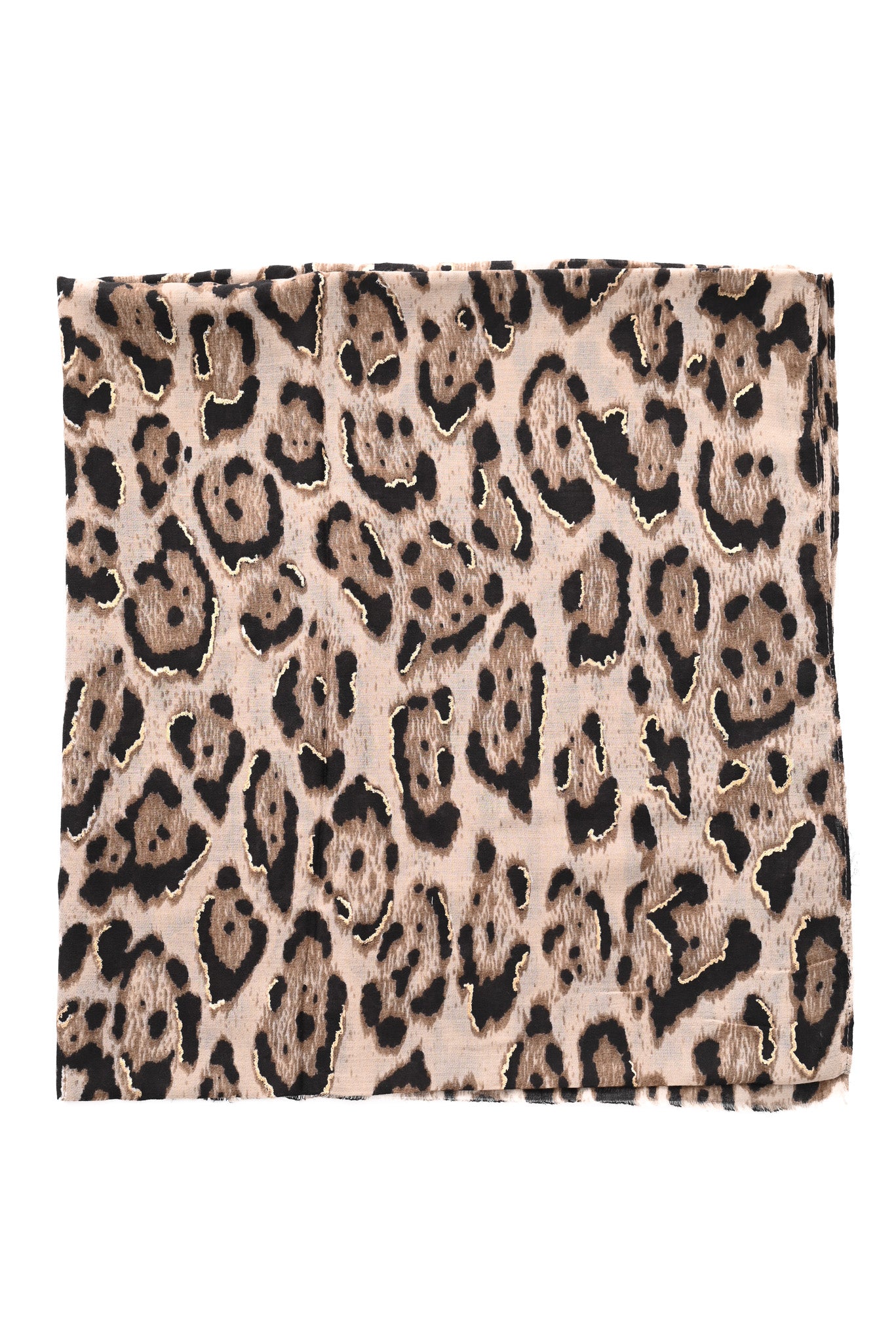 Sjaal grote panterprint taupe