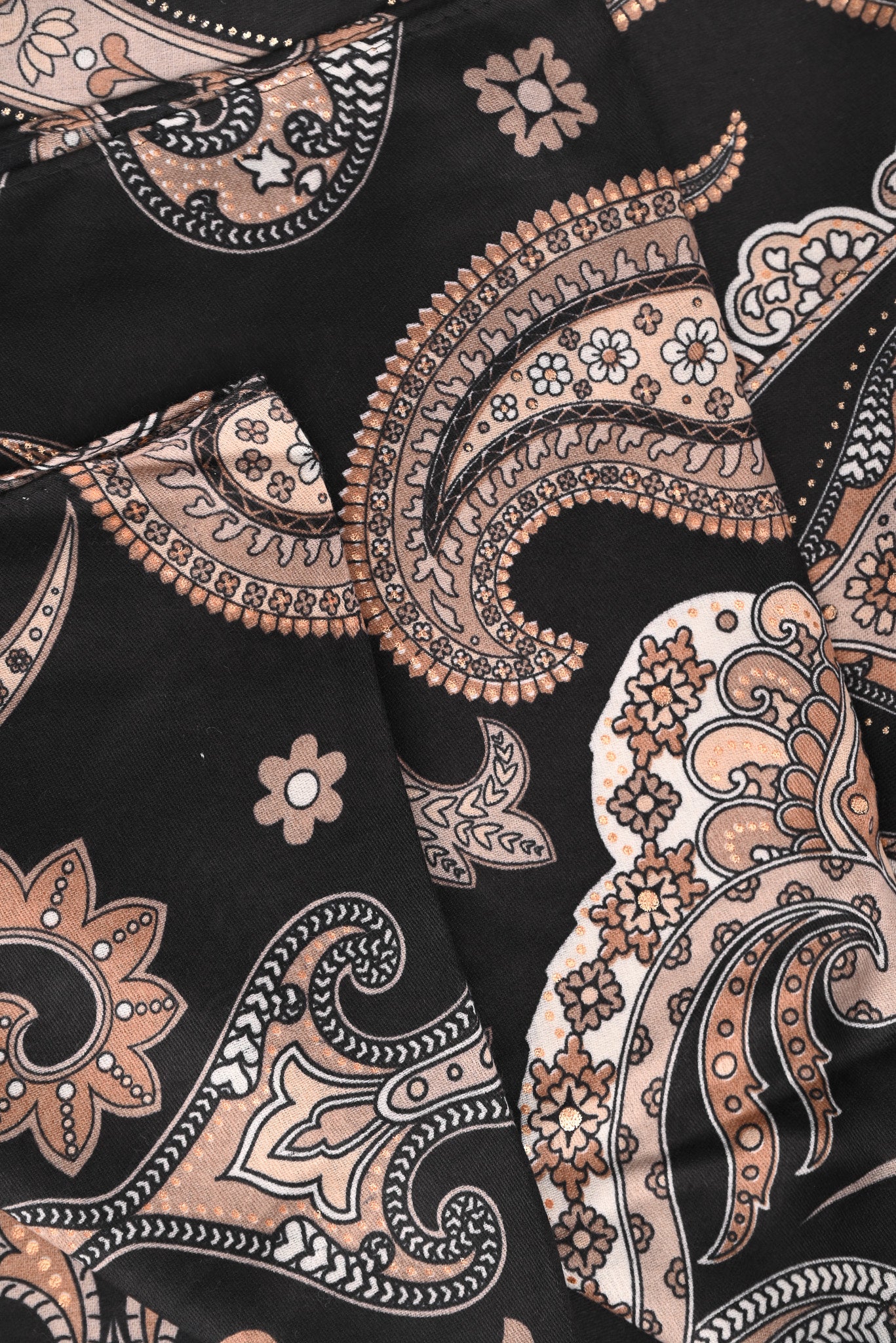 Sjaal paisley print zwart