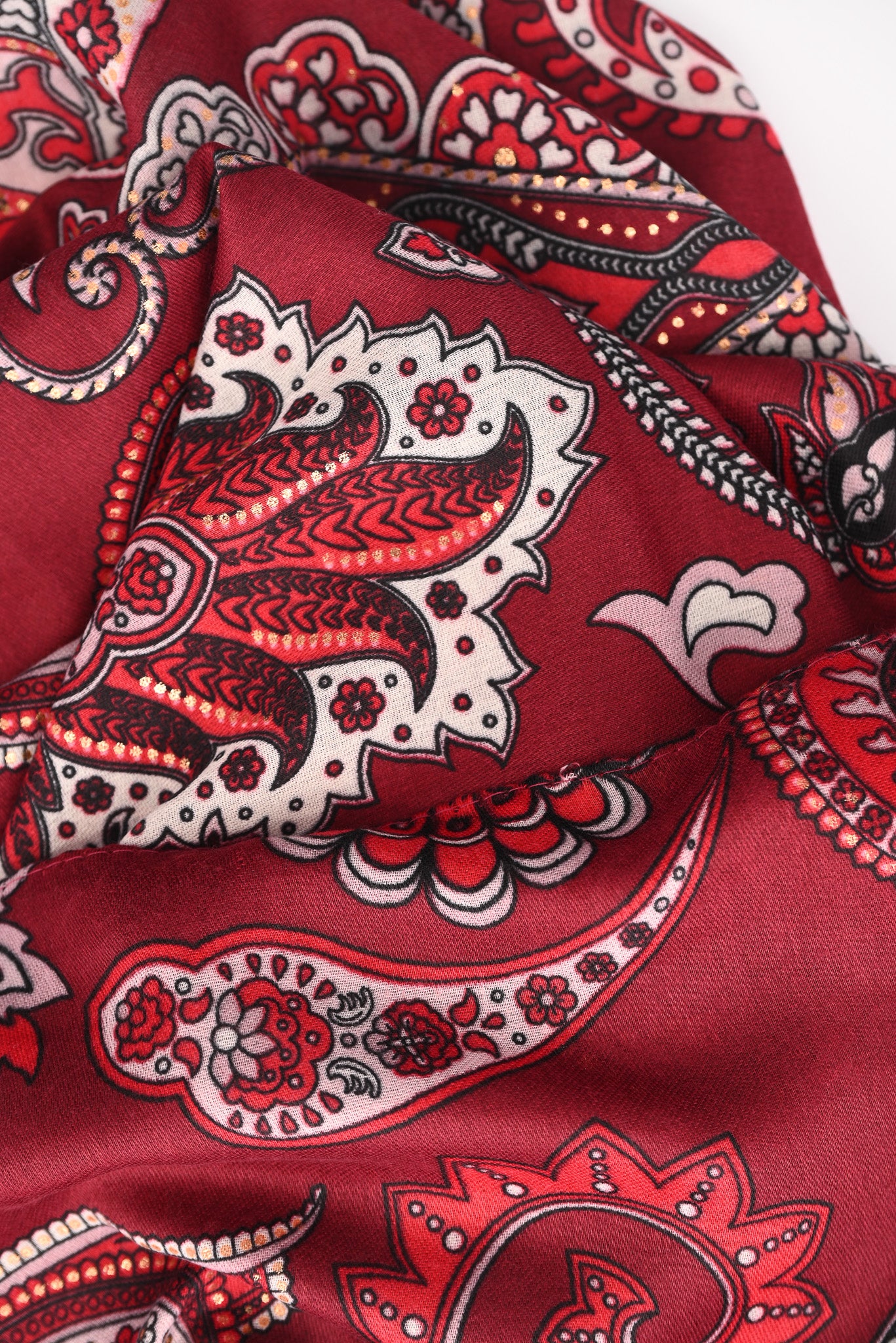 Sjaal paisley print bordeaux
