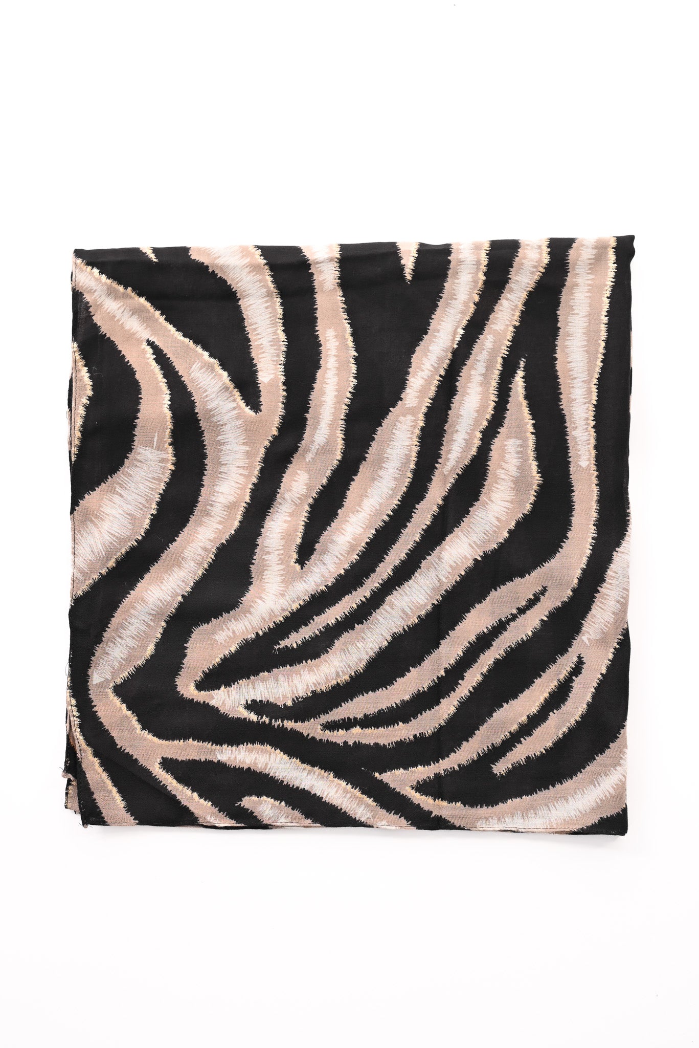Sjaal zebra print zwart/beige