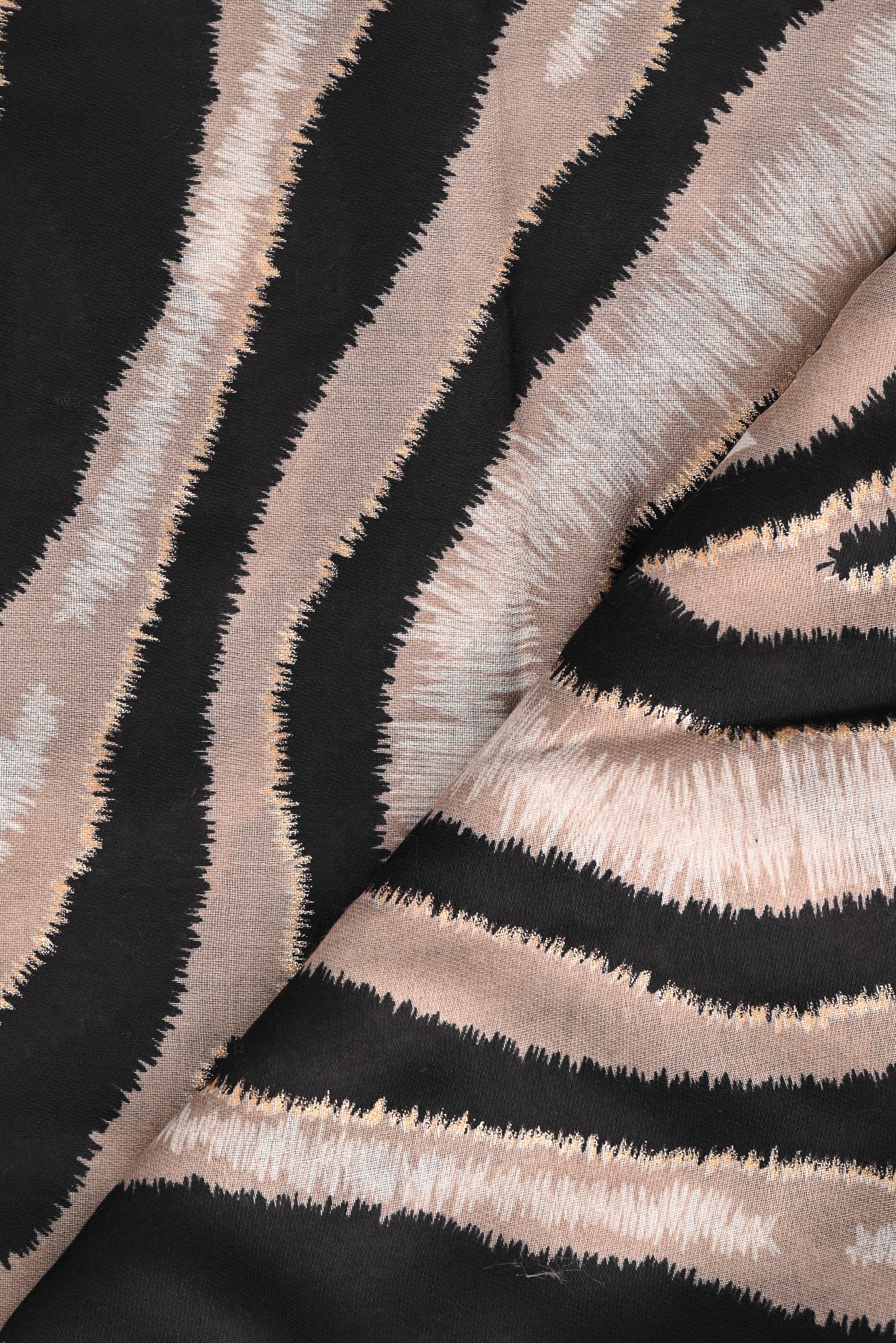 Sjaal zebra print zwart/beige