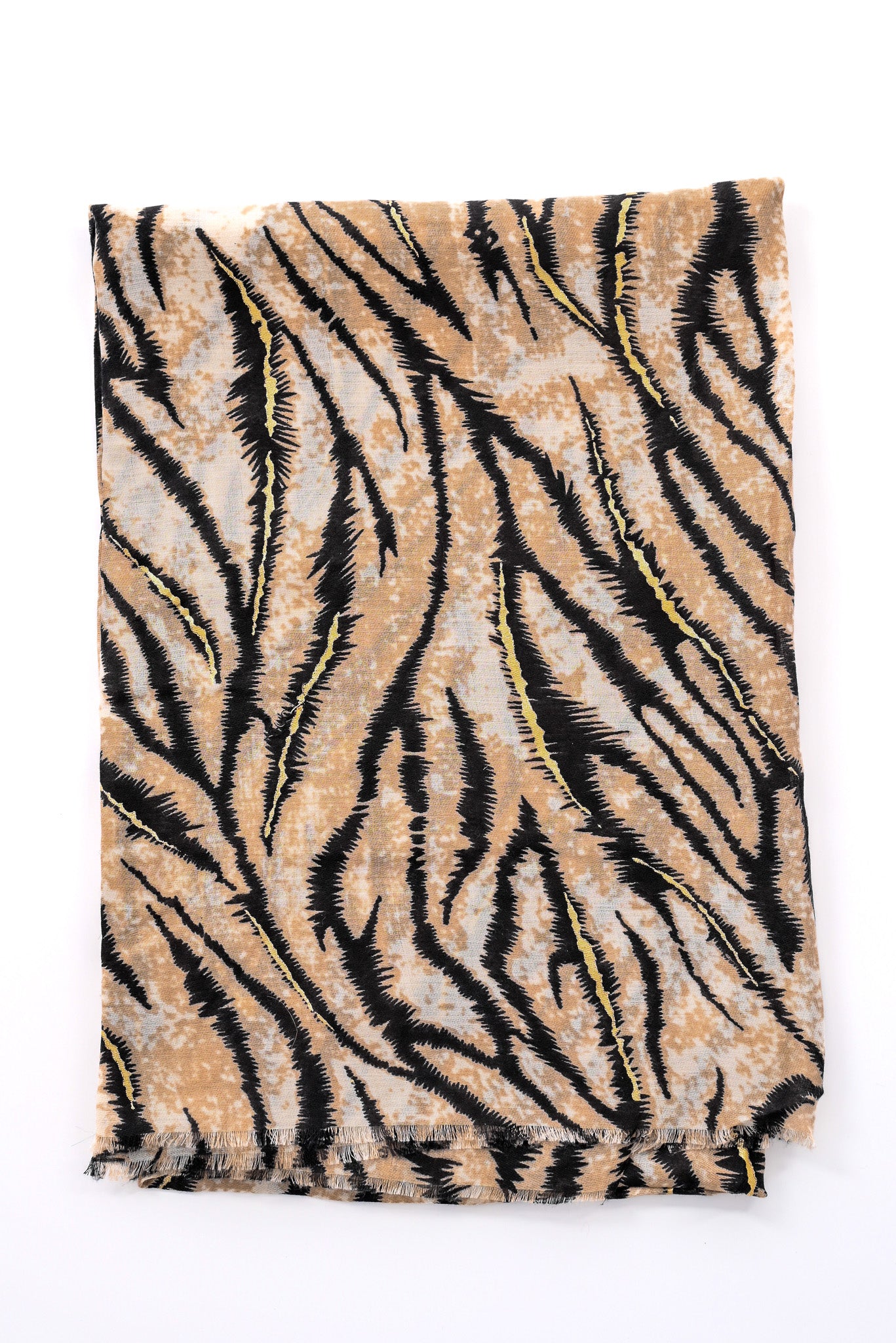 Sjaal tijger print beige