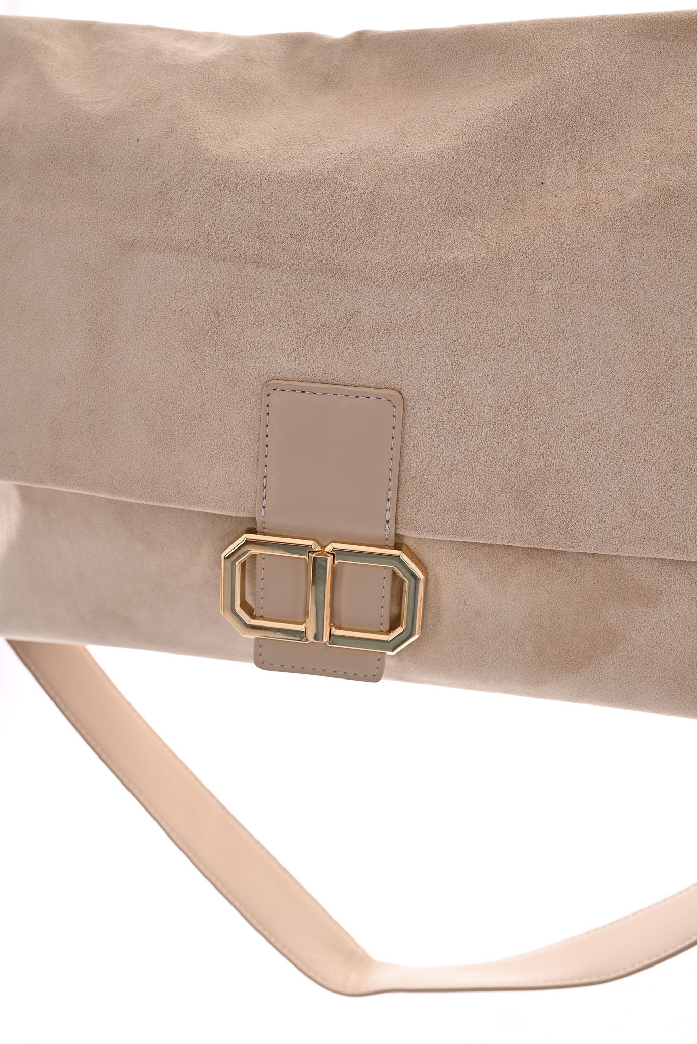 Crossbody tas suedinelook beige