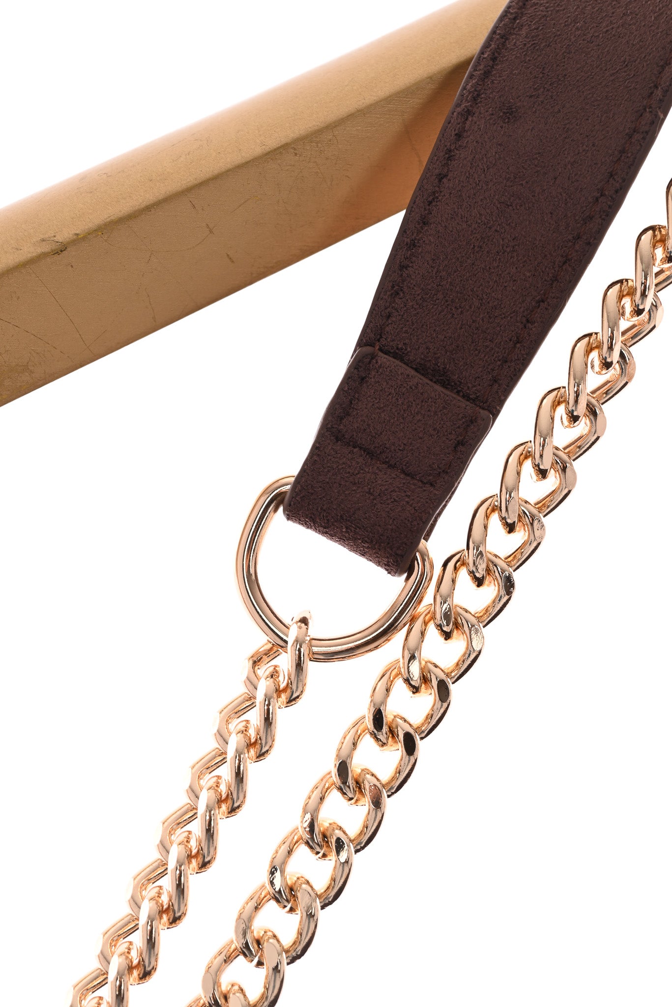 Faux fur suedinelook schouder tas donkerbruin