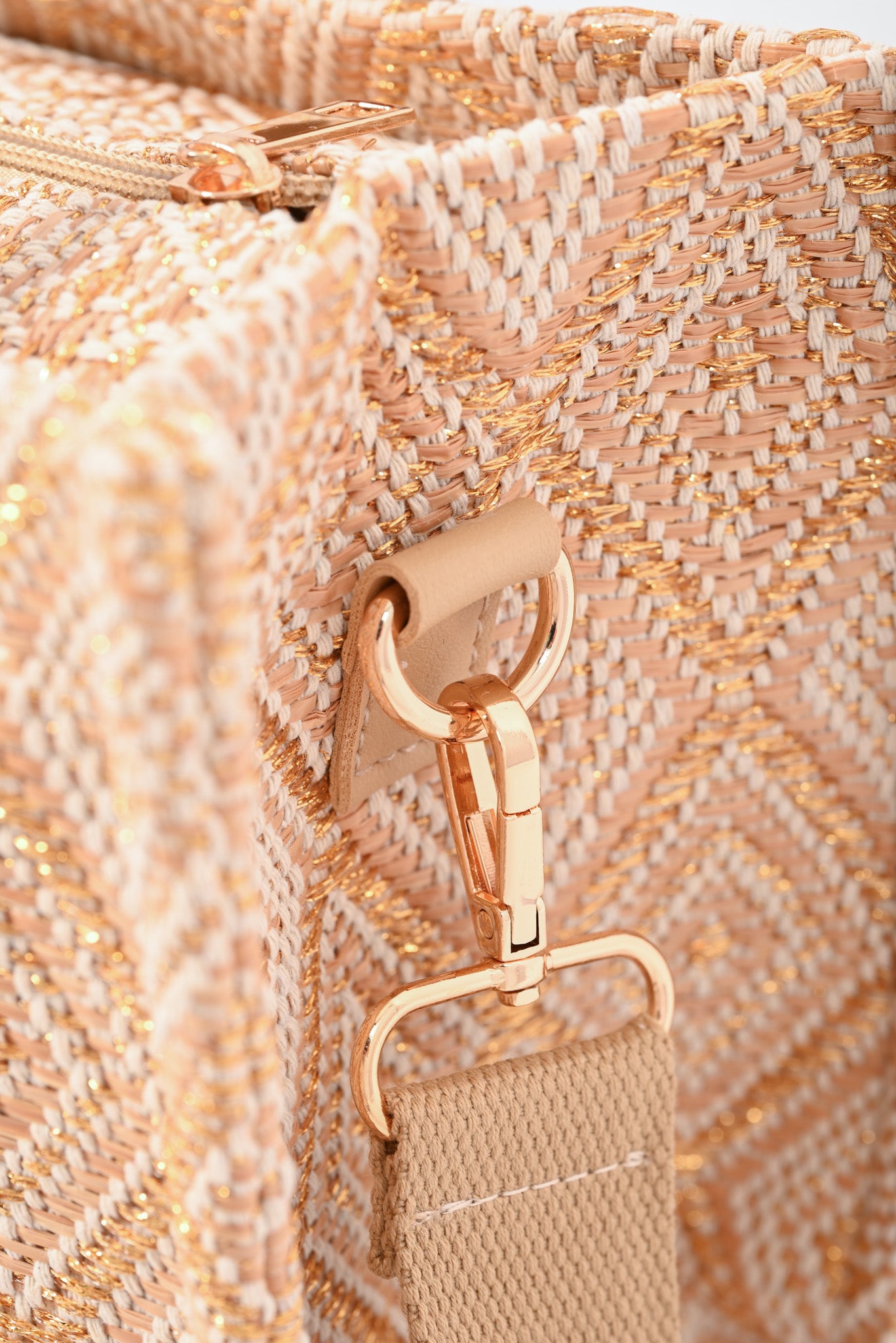 Canvas ruit patroon tas camel