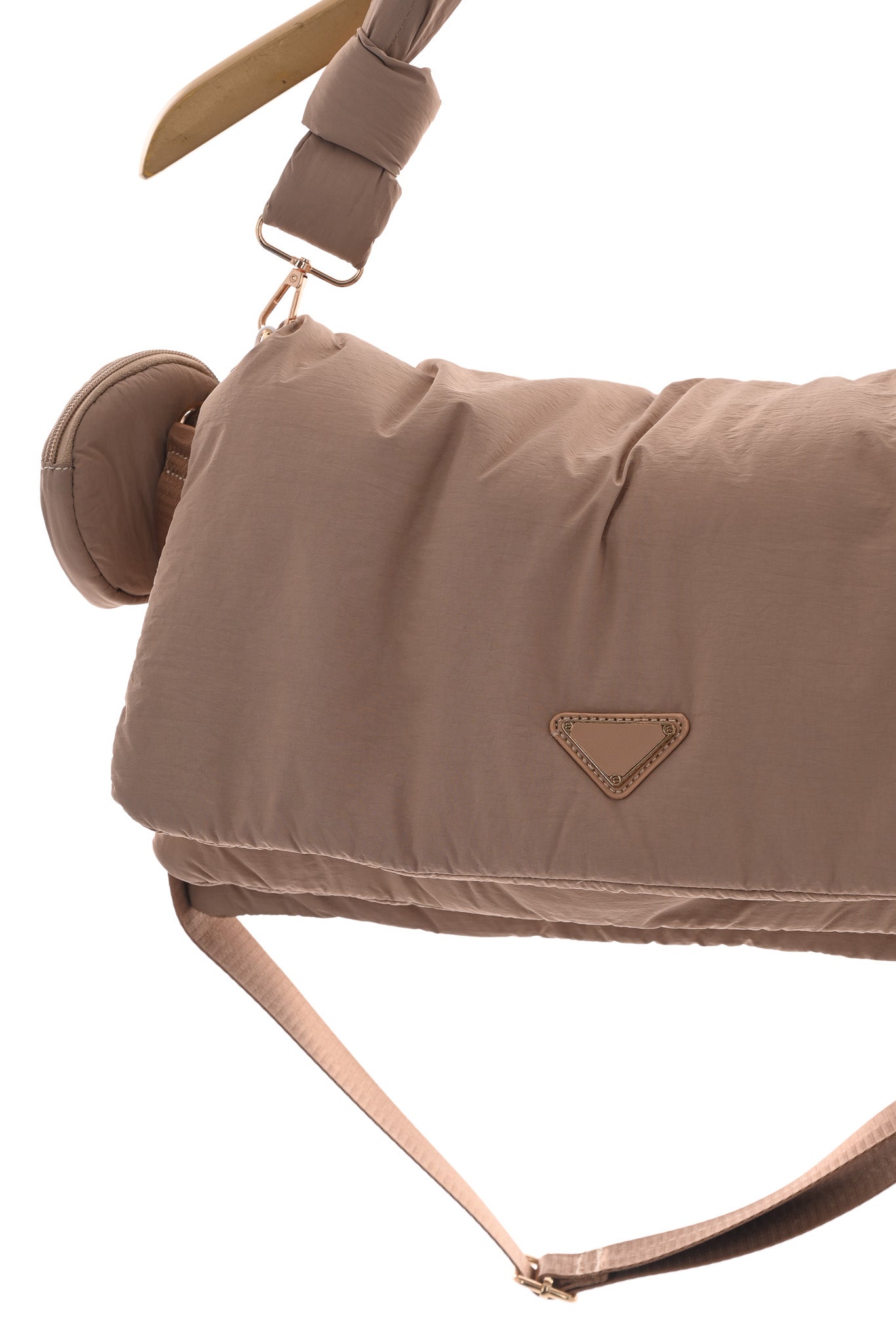 Puffer tas geknoopt beige