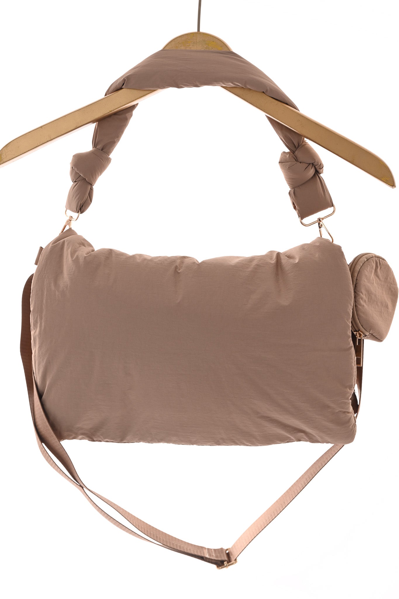 Puffer tas geknoopt beige