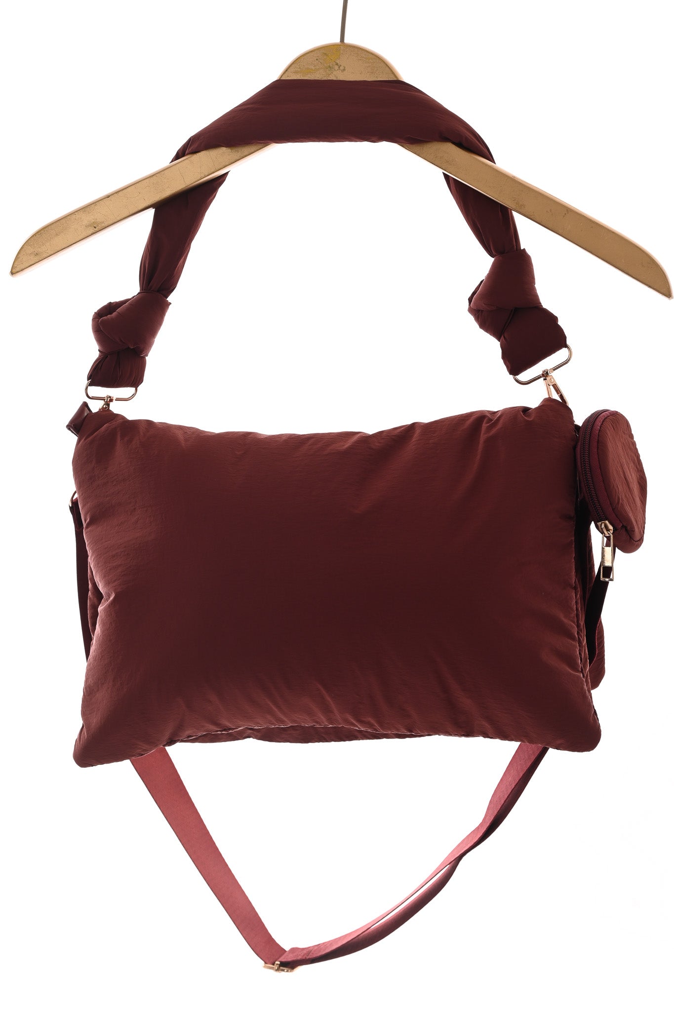 Puffer tas geknoopt bordeaux