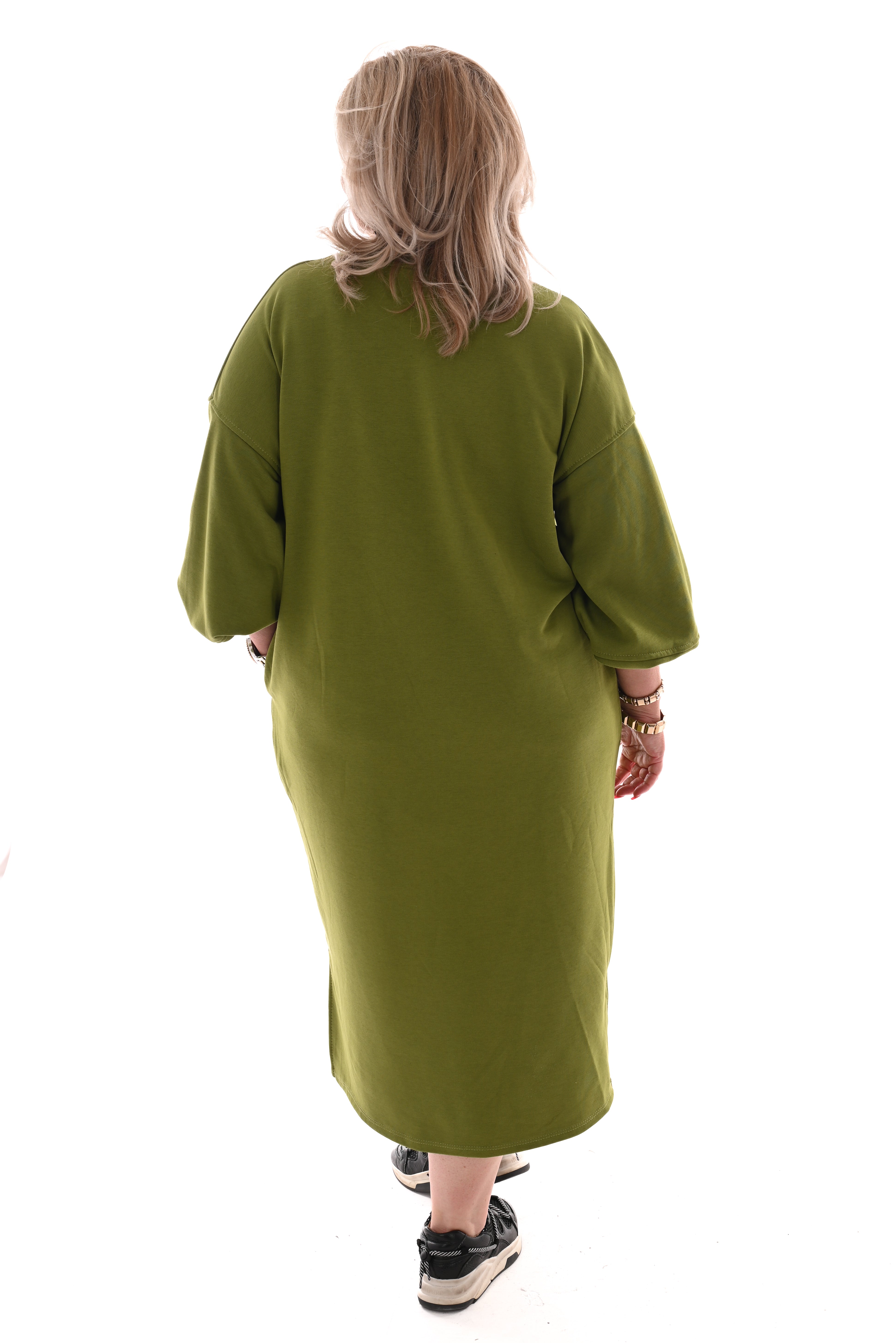 Sweaterdress met zakken groen