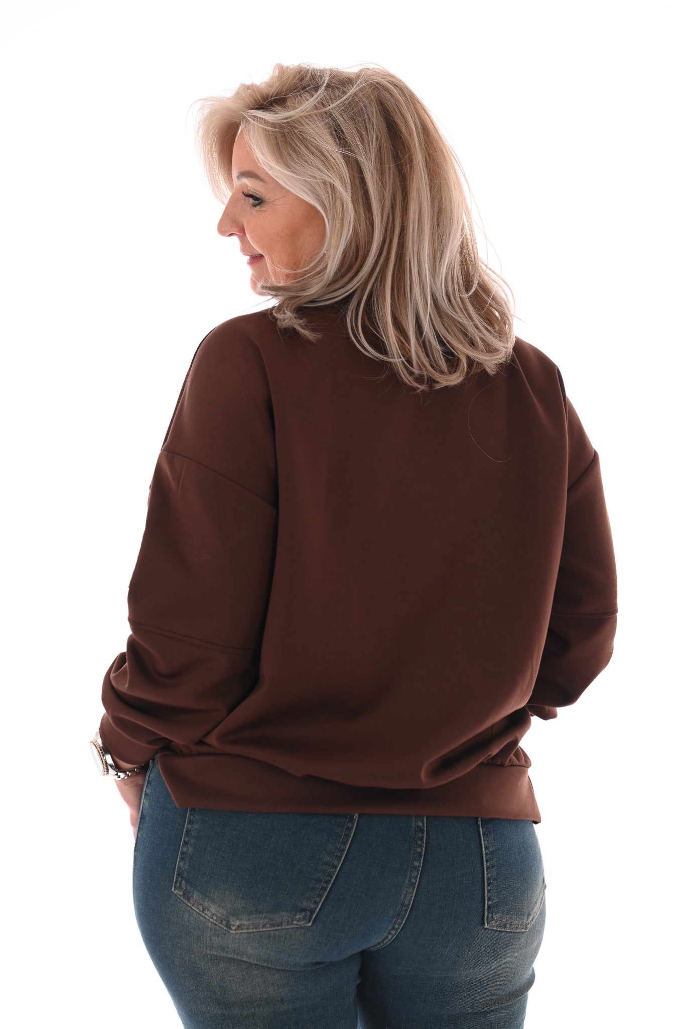 Sweater you look amazing donkerbruin