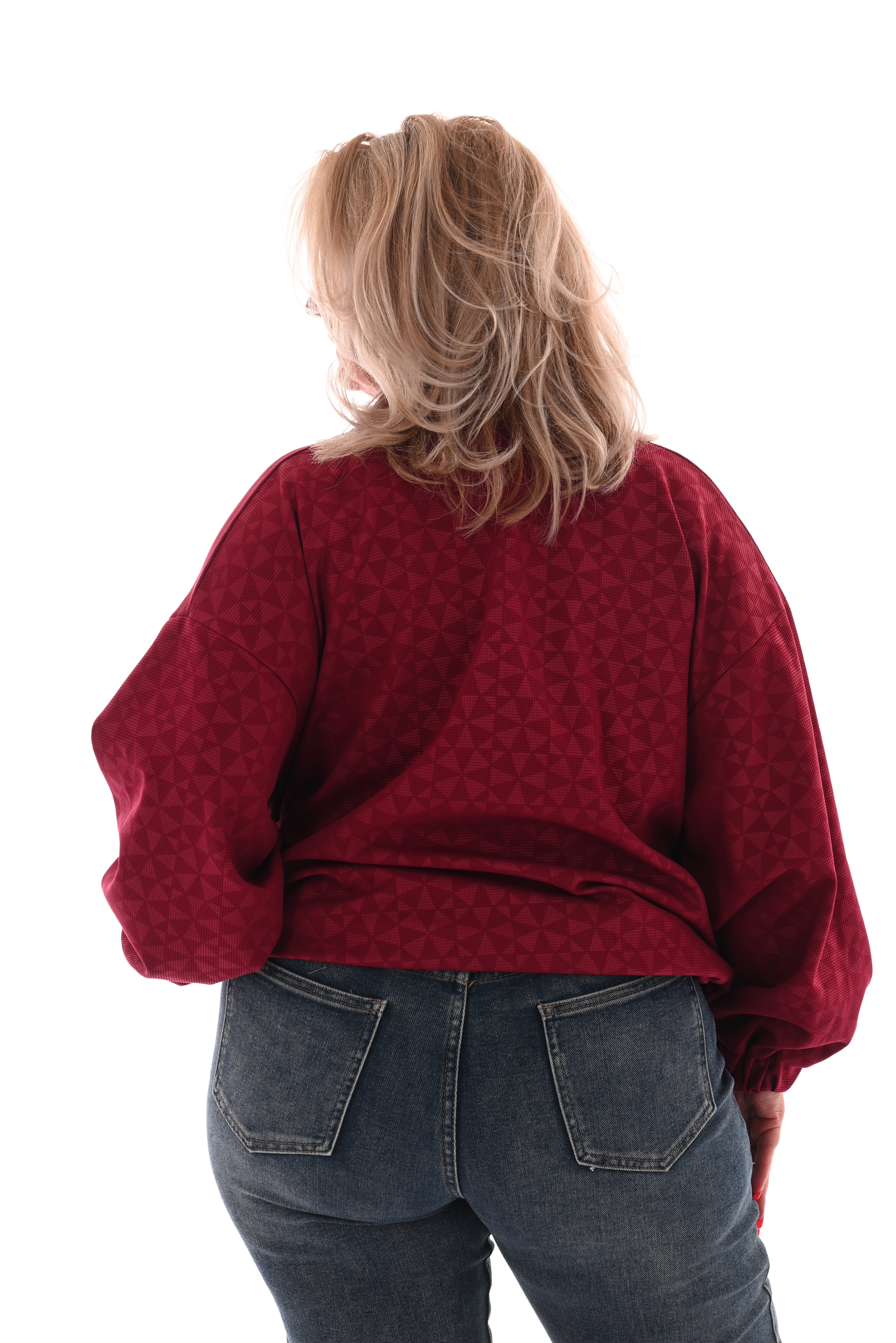 Bomber cirkels met rits bordeaux