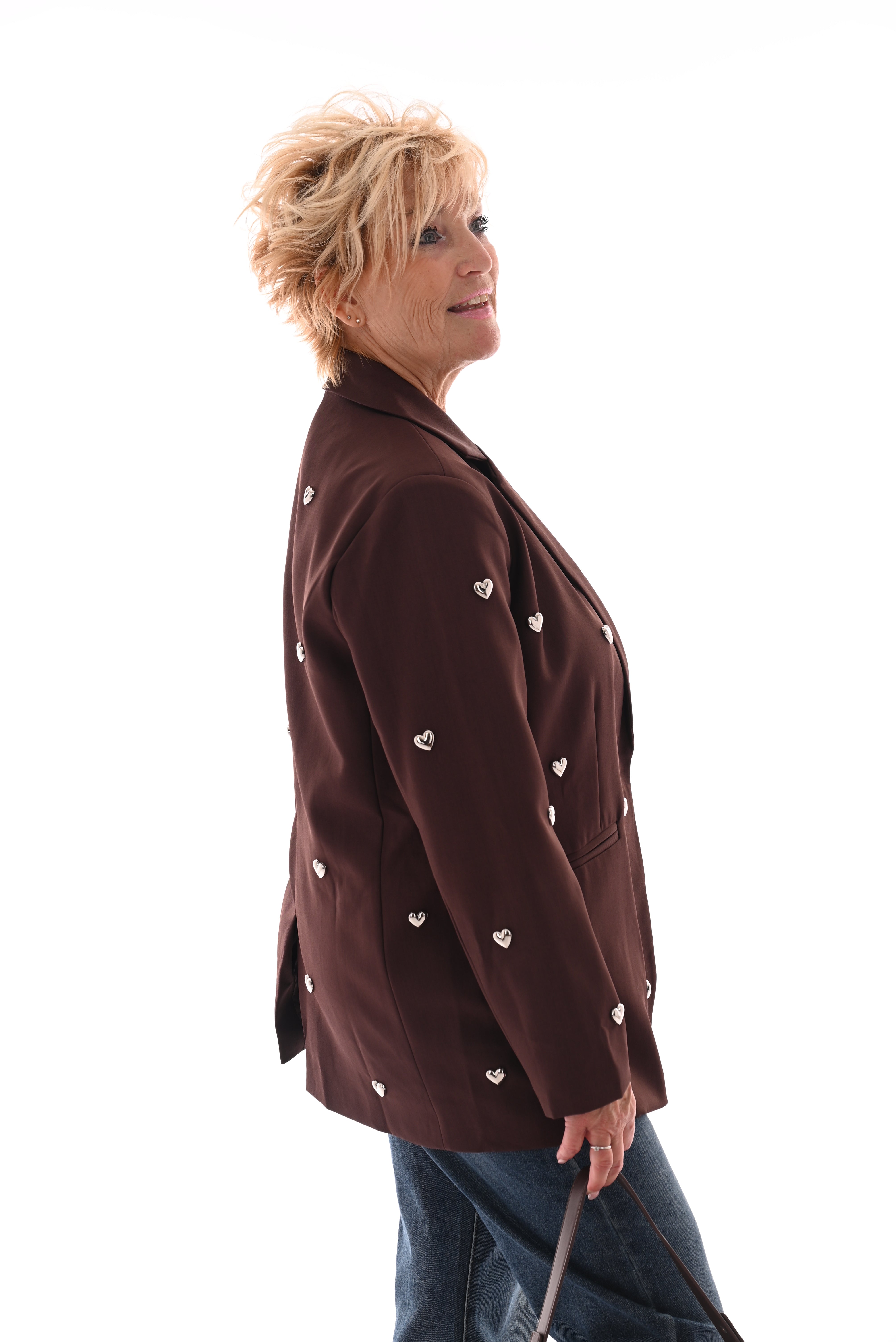 Blazer hartjes bruin