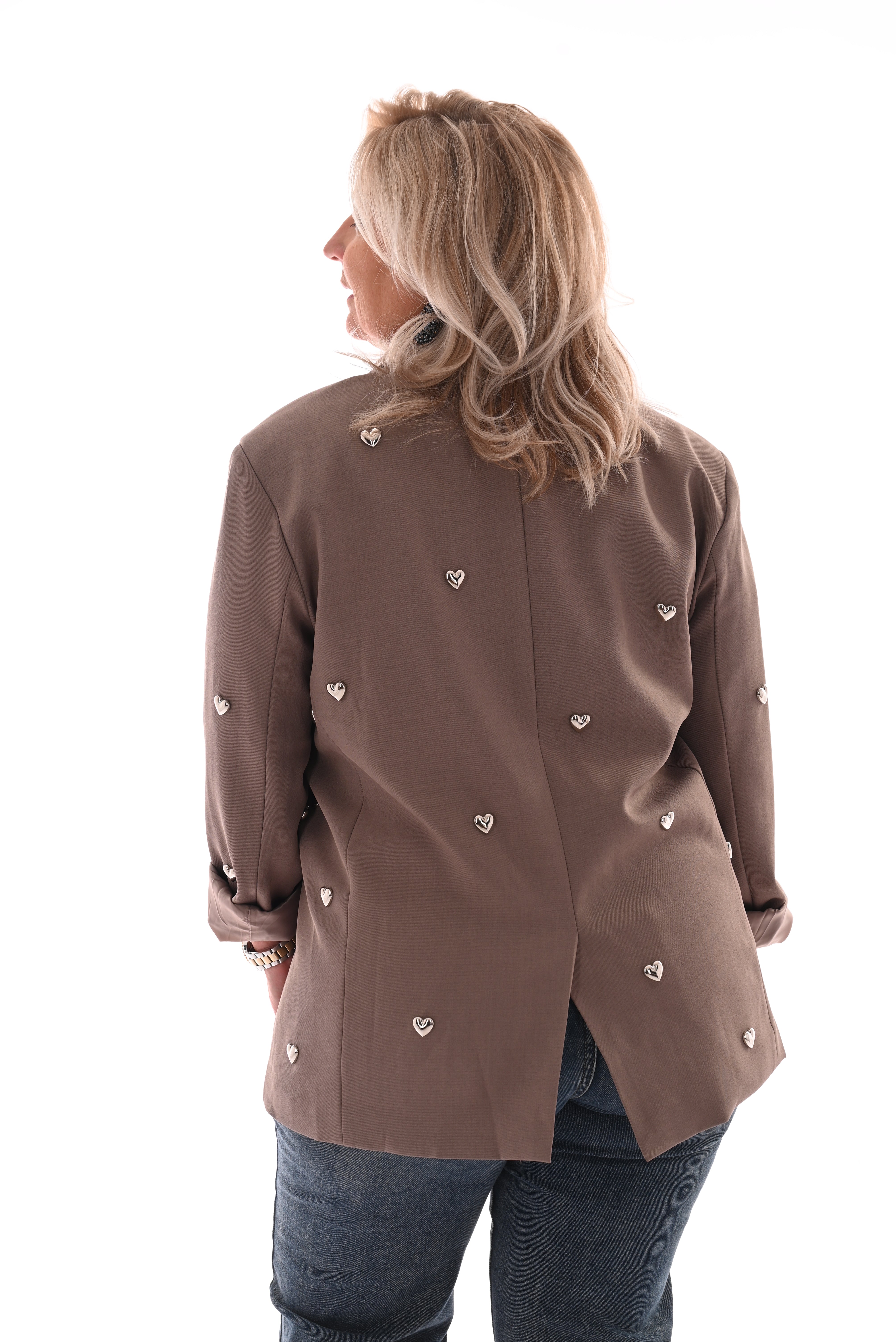 Blazer hartjes taupe