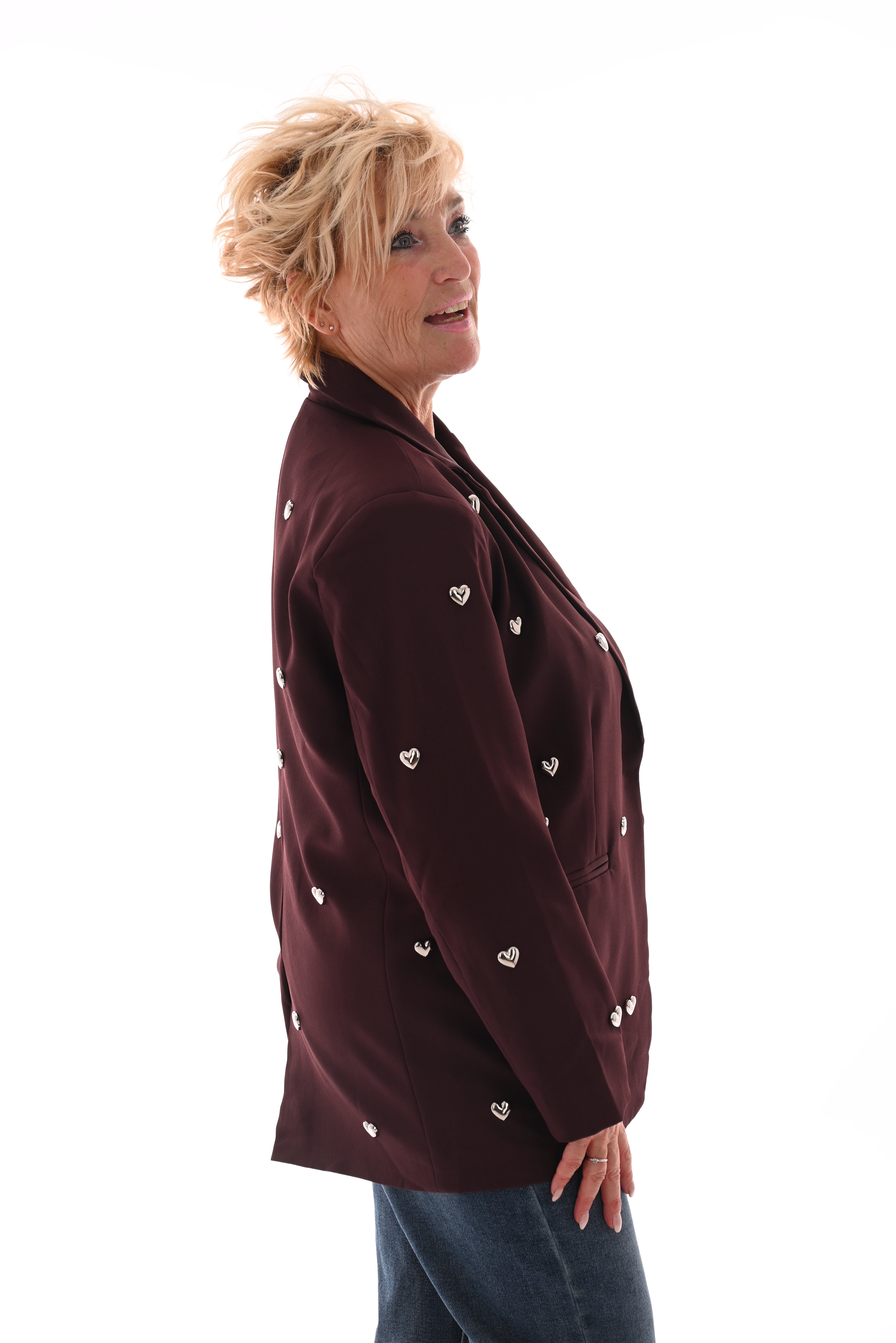 Blazer hartjes bordeaux