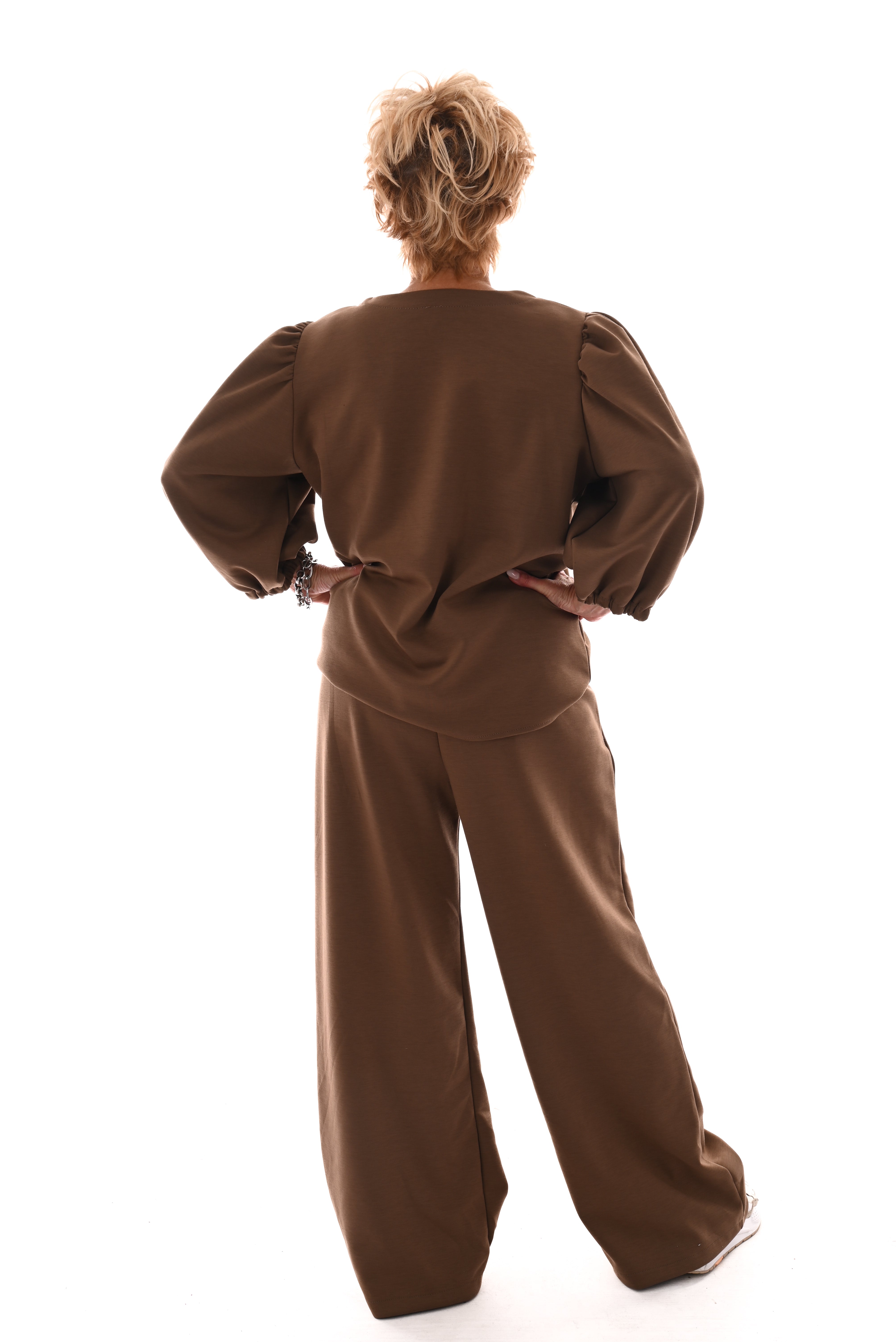Tweedelig pak 3/4e mouwen deluxe bruin